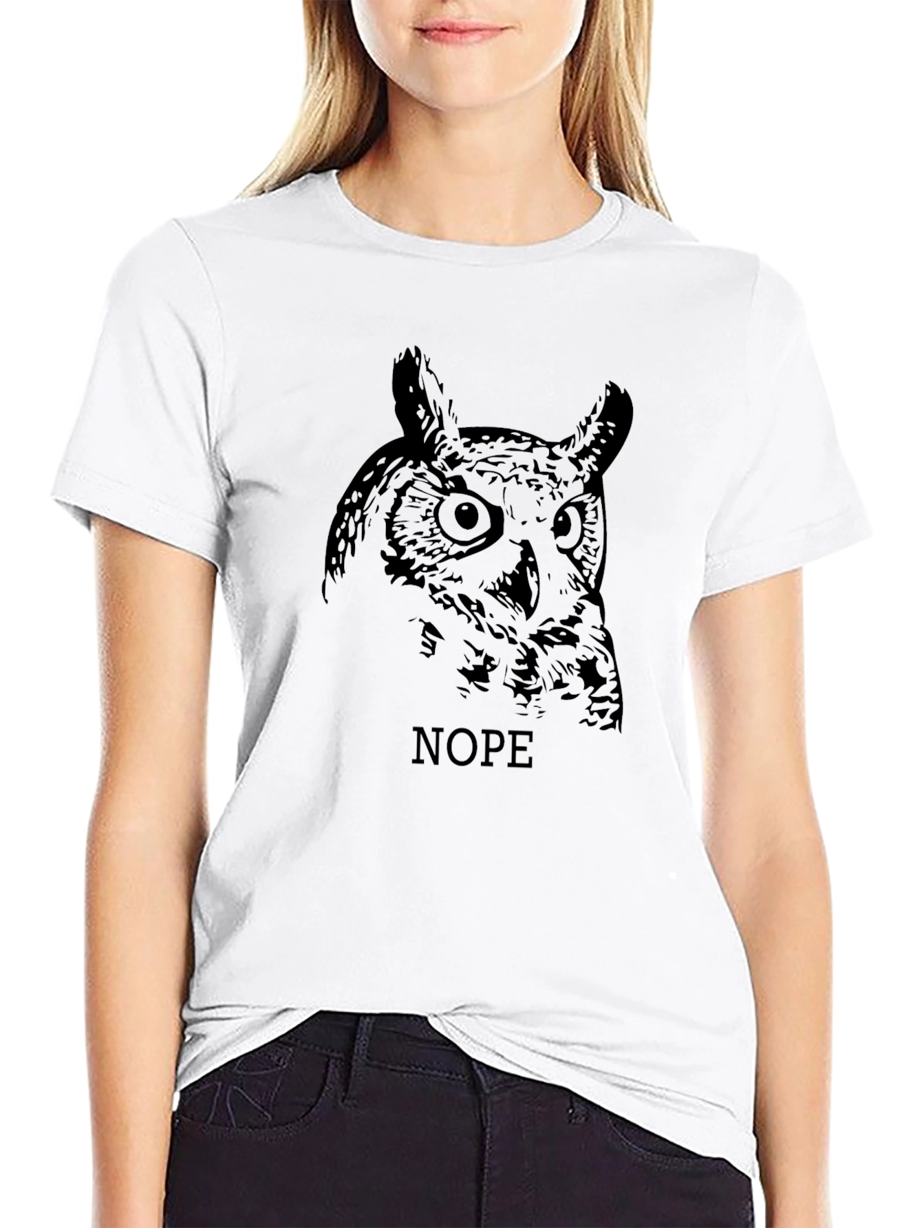 Owl Nope Graphic Tee - Mens Black T-Shirt