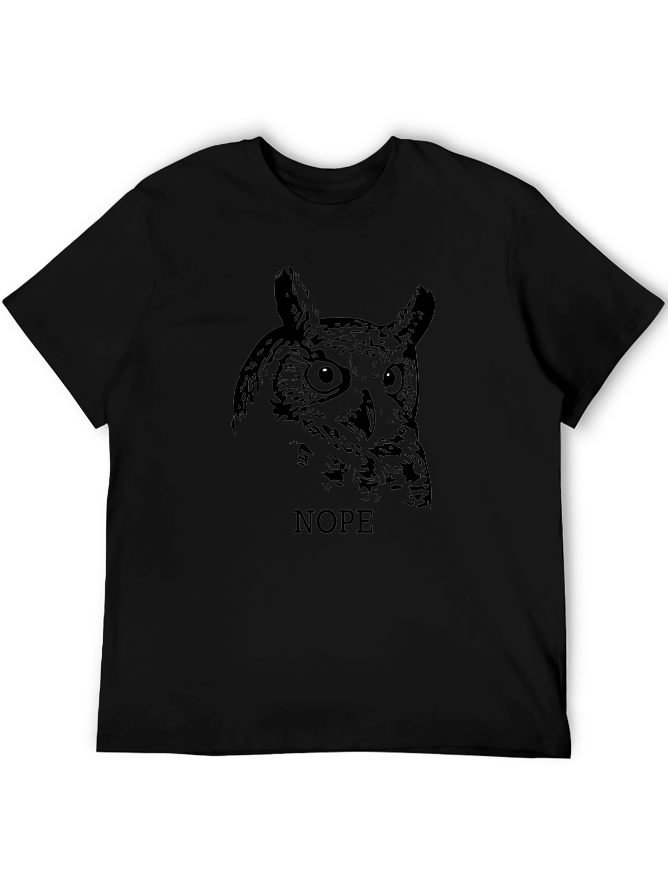 Owl Nope Graphic Tee - Mens Black T-Shirt