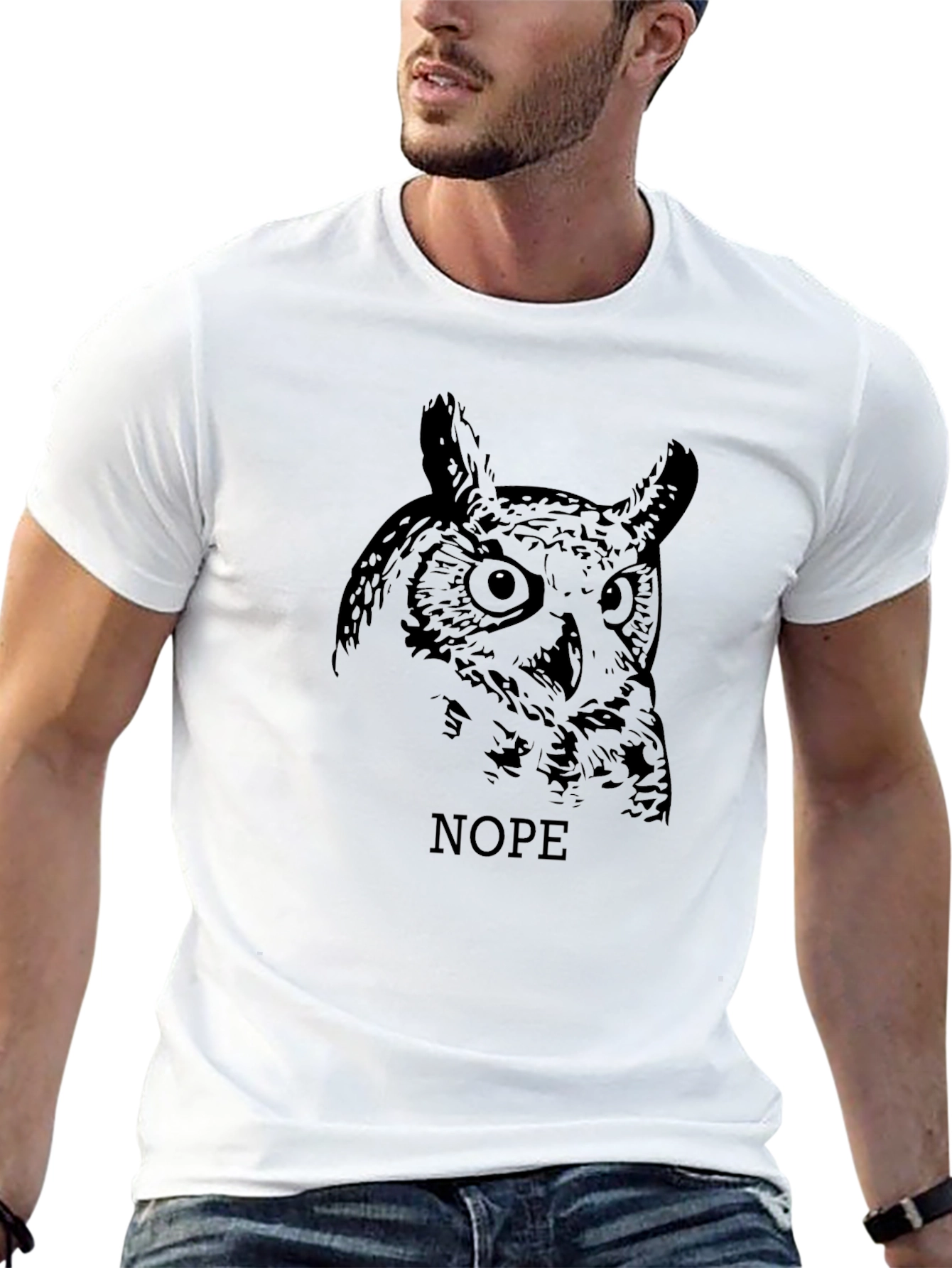 Owl Nope Graphic Tee - Mens Black T-Shirt