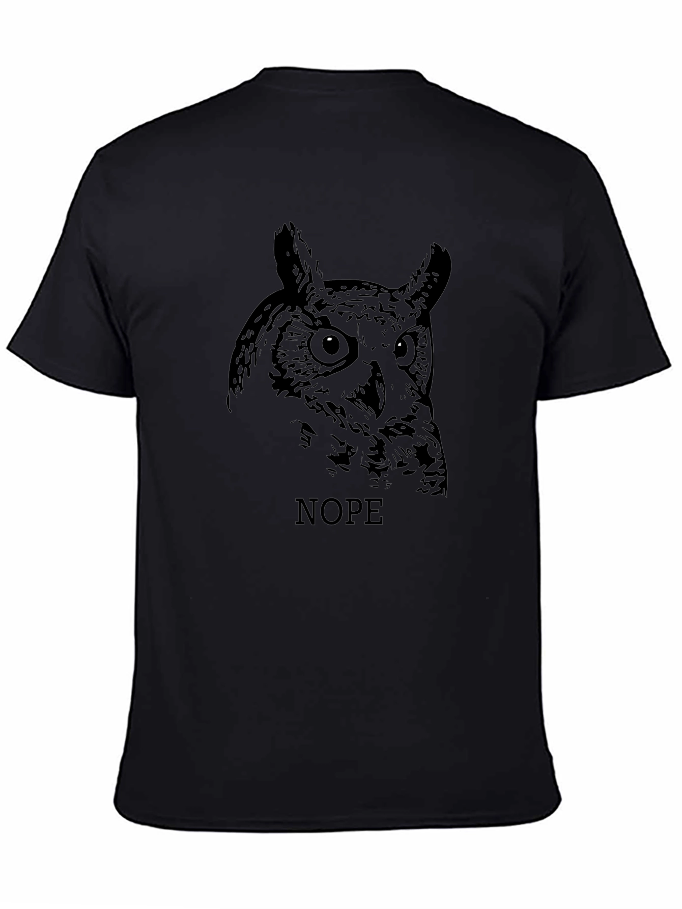Owl Nope Graphic Tee - Mens Black T-Shirt