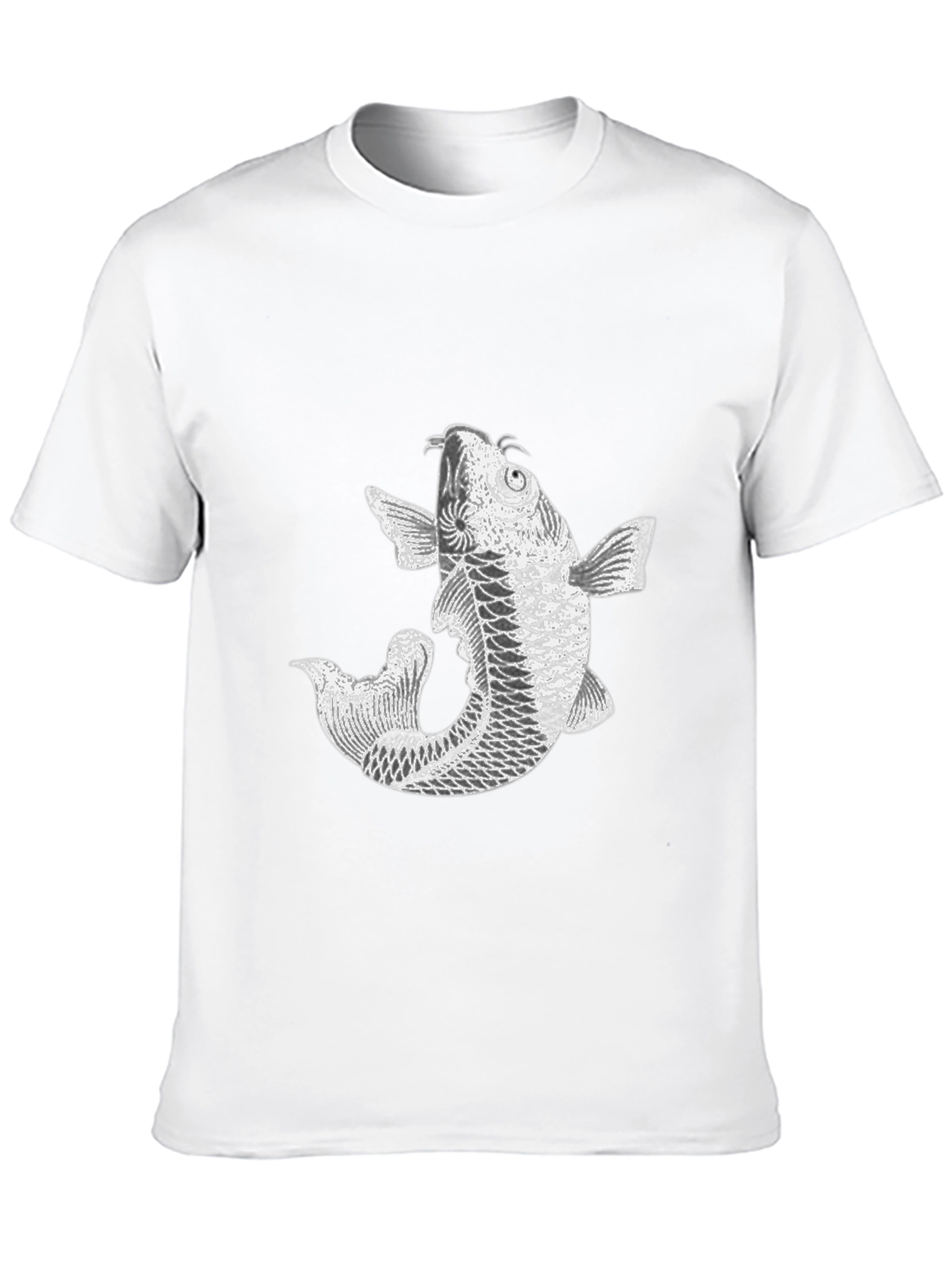 Koi Fish Graphic Tee - Black Cotton Blend