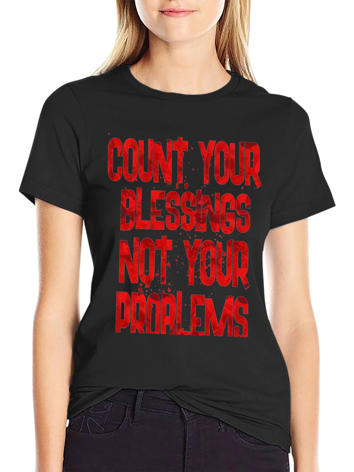 Count Your Blessings Graphic Tee - Motivational Black T-Shirt