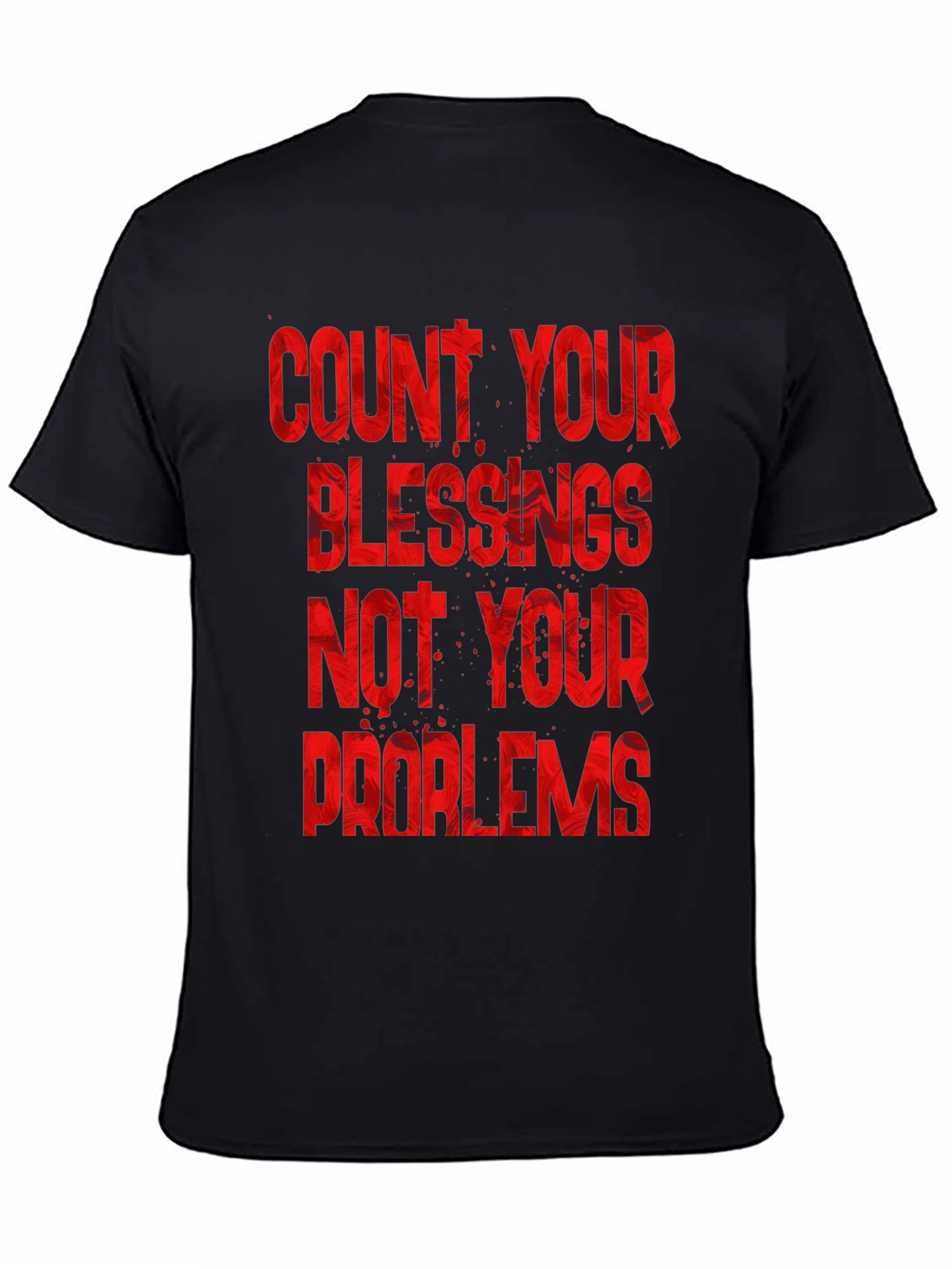 Count Your Blessings Graphic Tee - Motivational Black T-Shirt