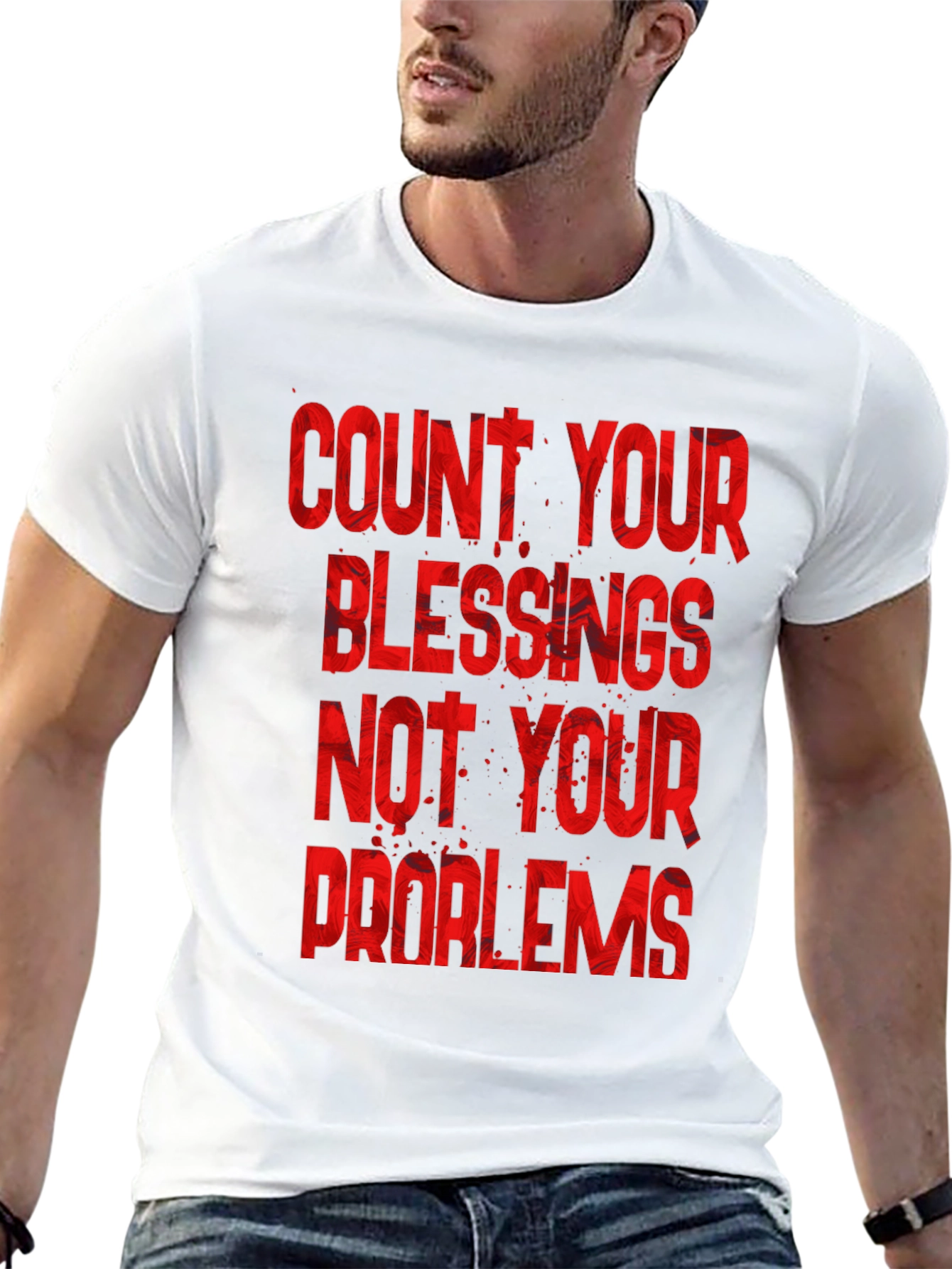 Count Your Blessings Graphic Tee - Motivational Black T-Shirt