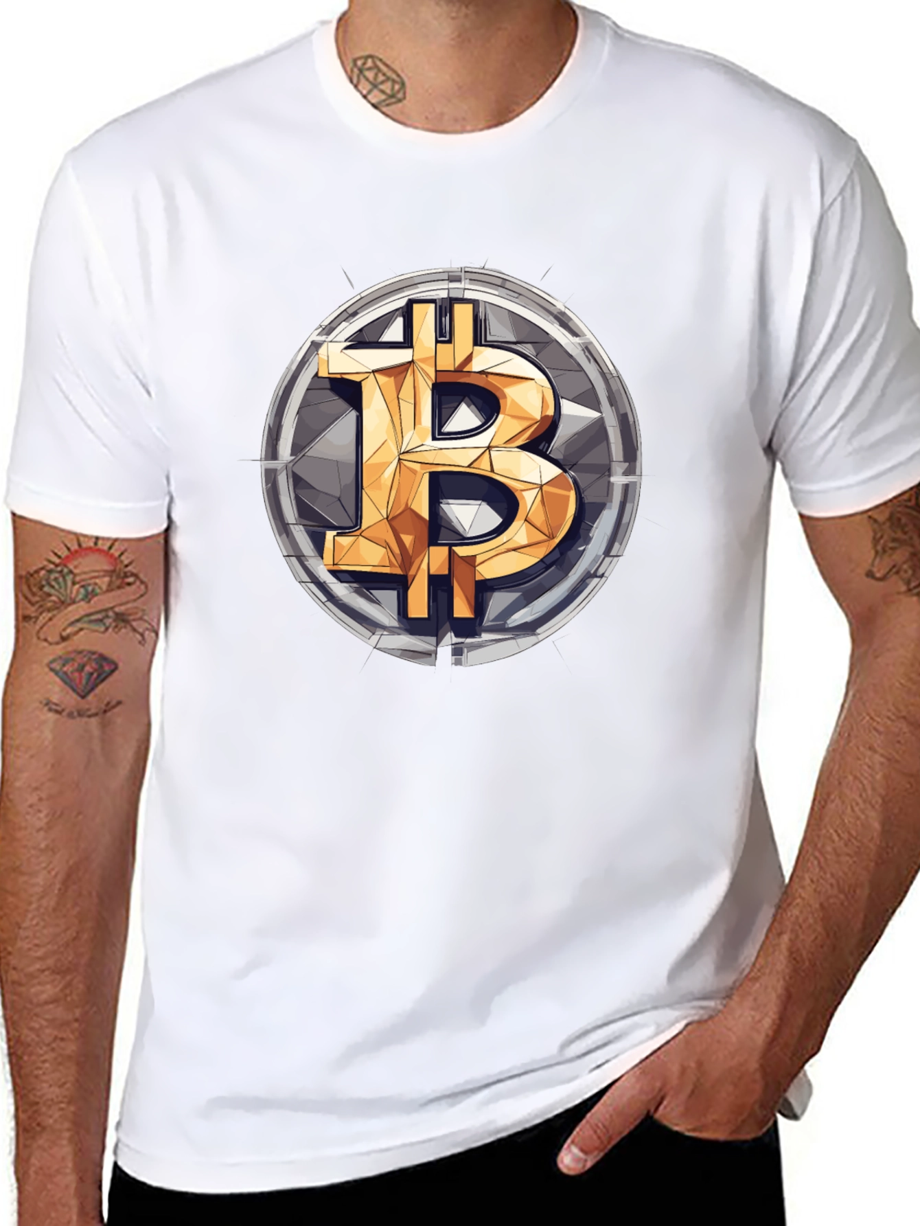 Bitcoin Logo Graphic Print T-Shirt
