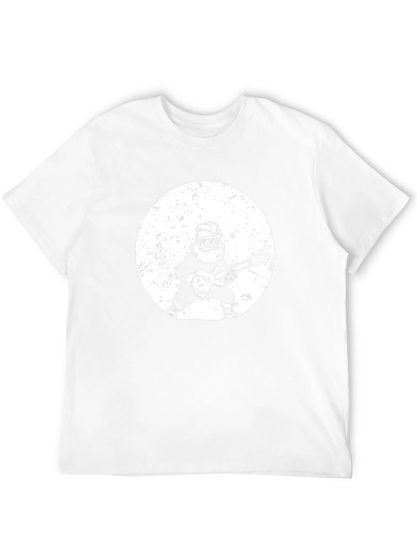 Rockin Santa Graphic Tee - Black Cotton T-Shirt