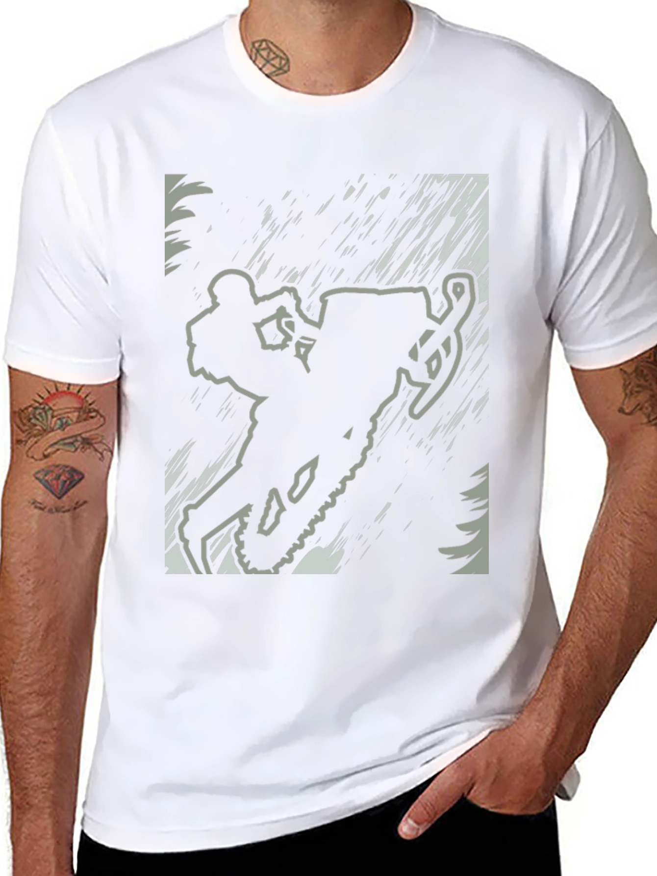 Snowmobile Rider Graphic Tee - Black