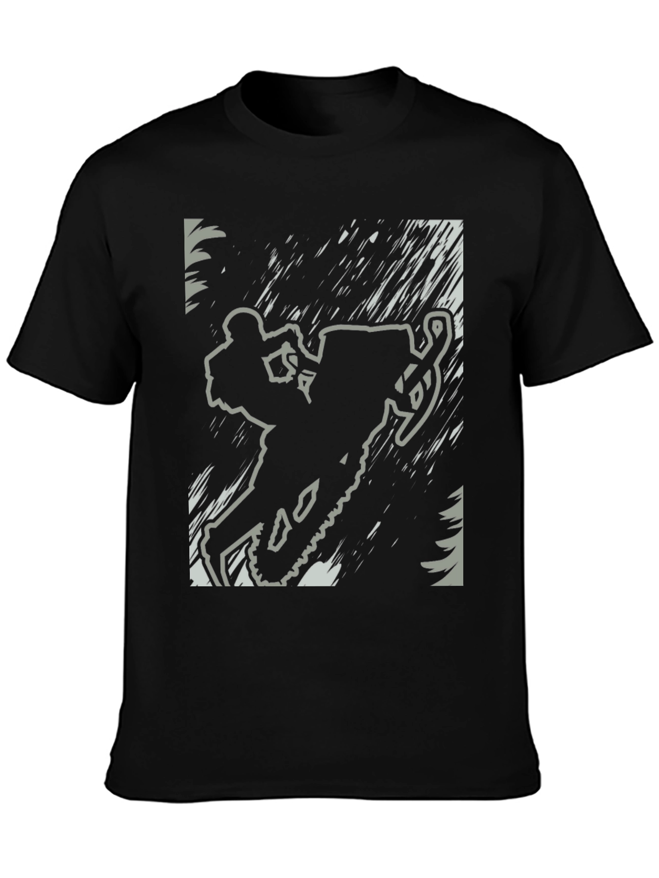 Snowmobile Rider Graphic Tee - Black