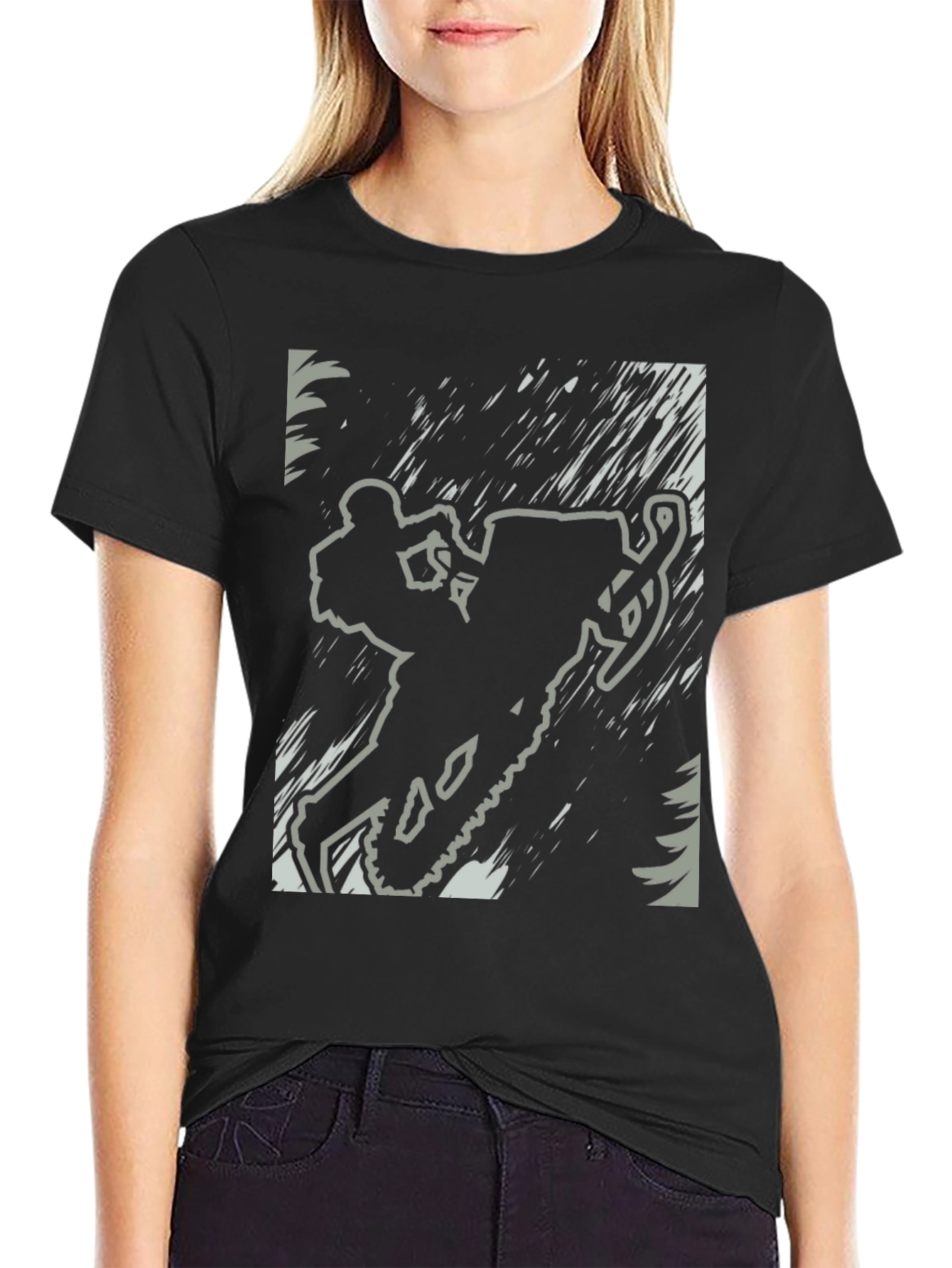Snowmobile Rider Graphic Tee - Black