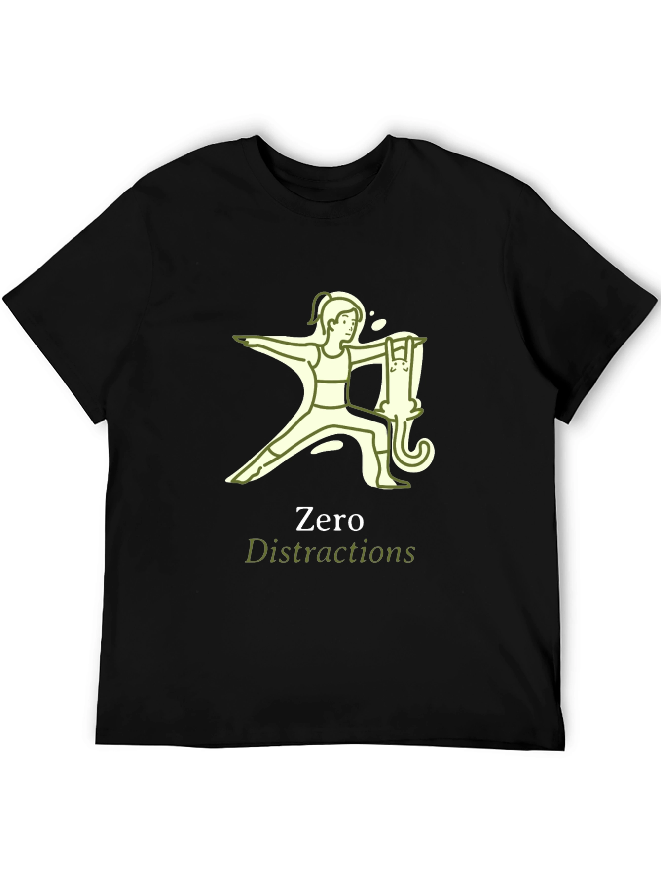 Zero Distractions Yoga Cat T-Shirt