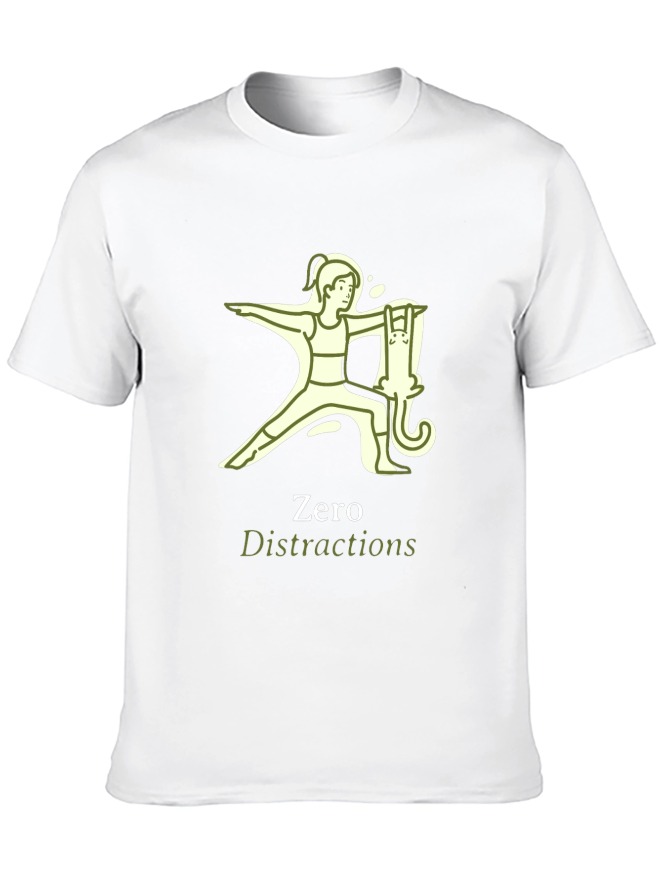 Zero Distractions Yoga Cat T-Shirt