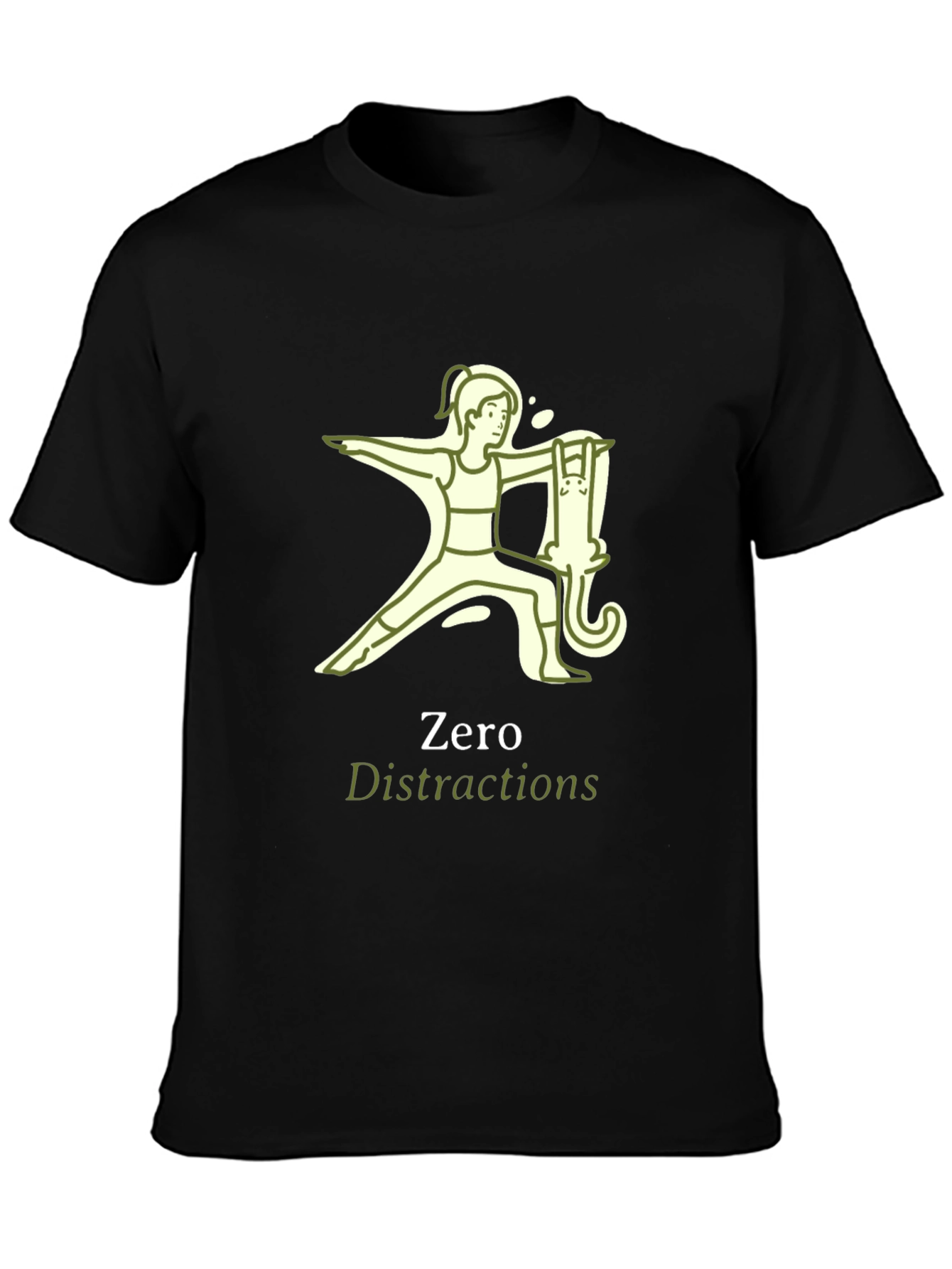Zero Distractions Yoga Cat T-Shirt