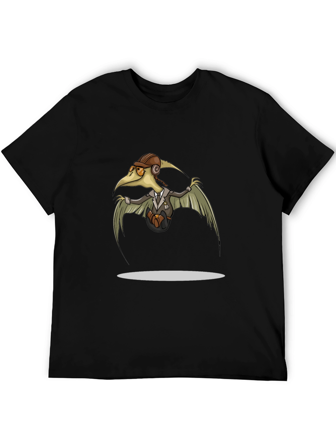 Steampunk Pterodactyl Pilot T-Shirt - Black