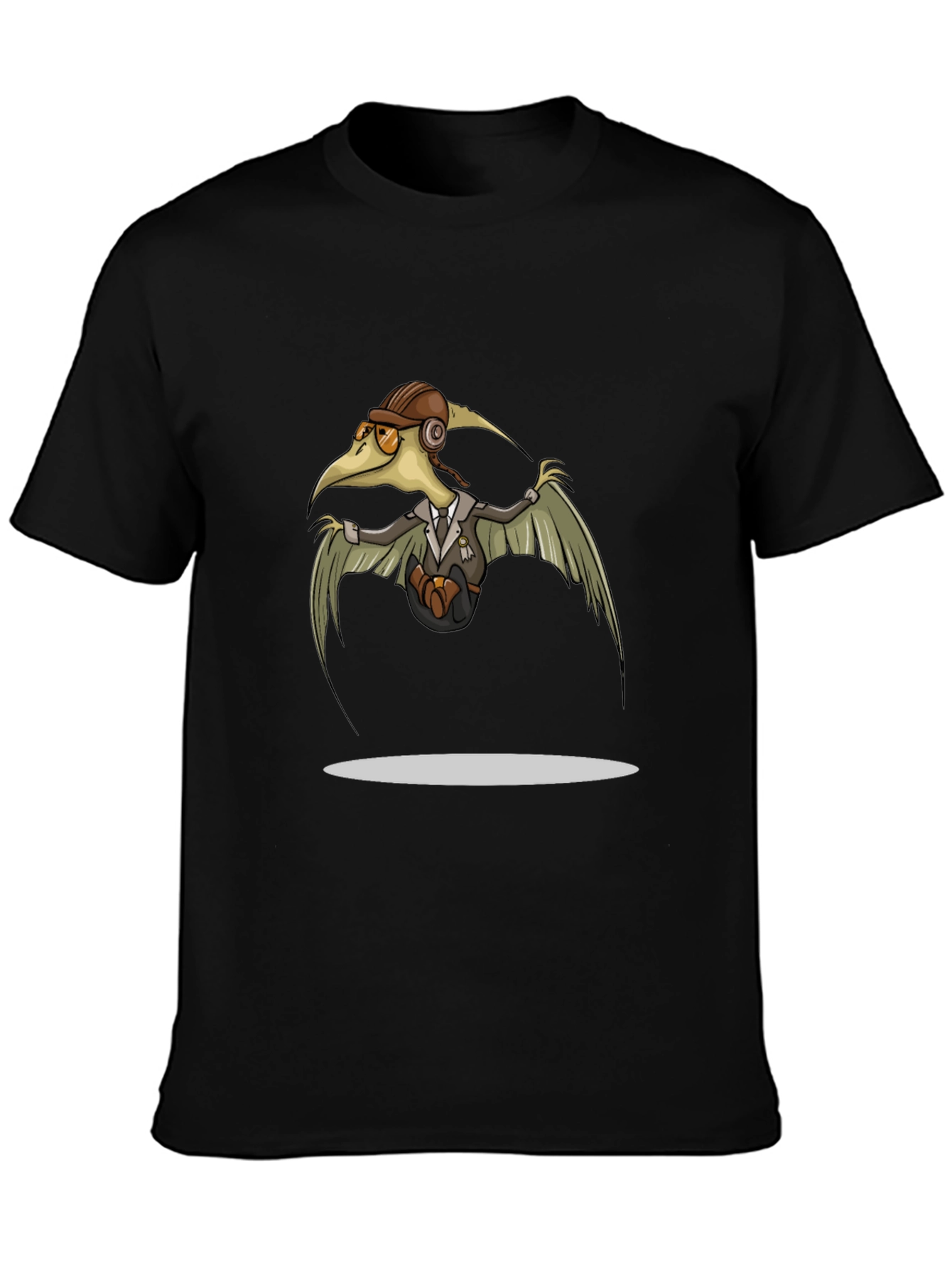 Steampunk Pterodactyl Pilot T-Shirt - Black