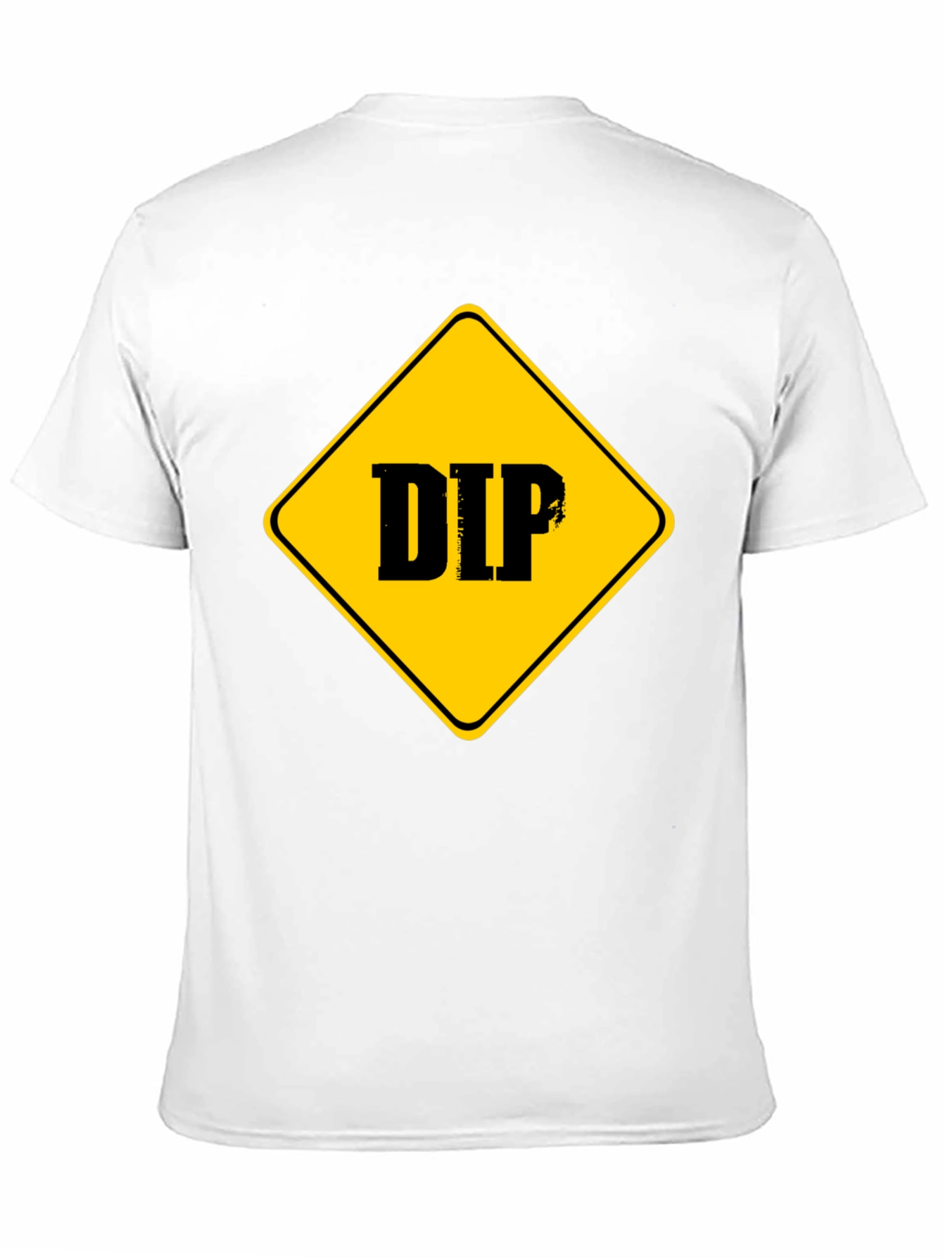 DIP Caution Sign Graphic Tee - Black Cotton T-Shirt