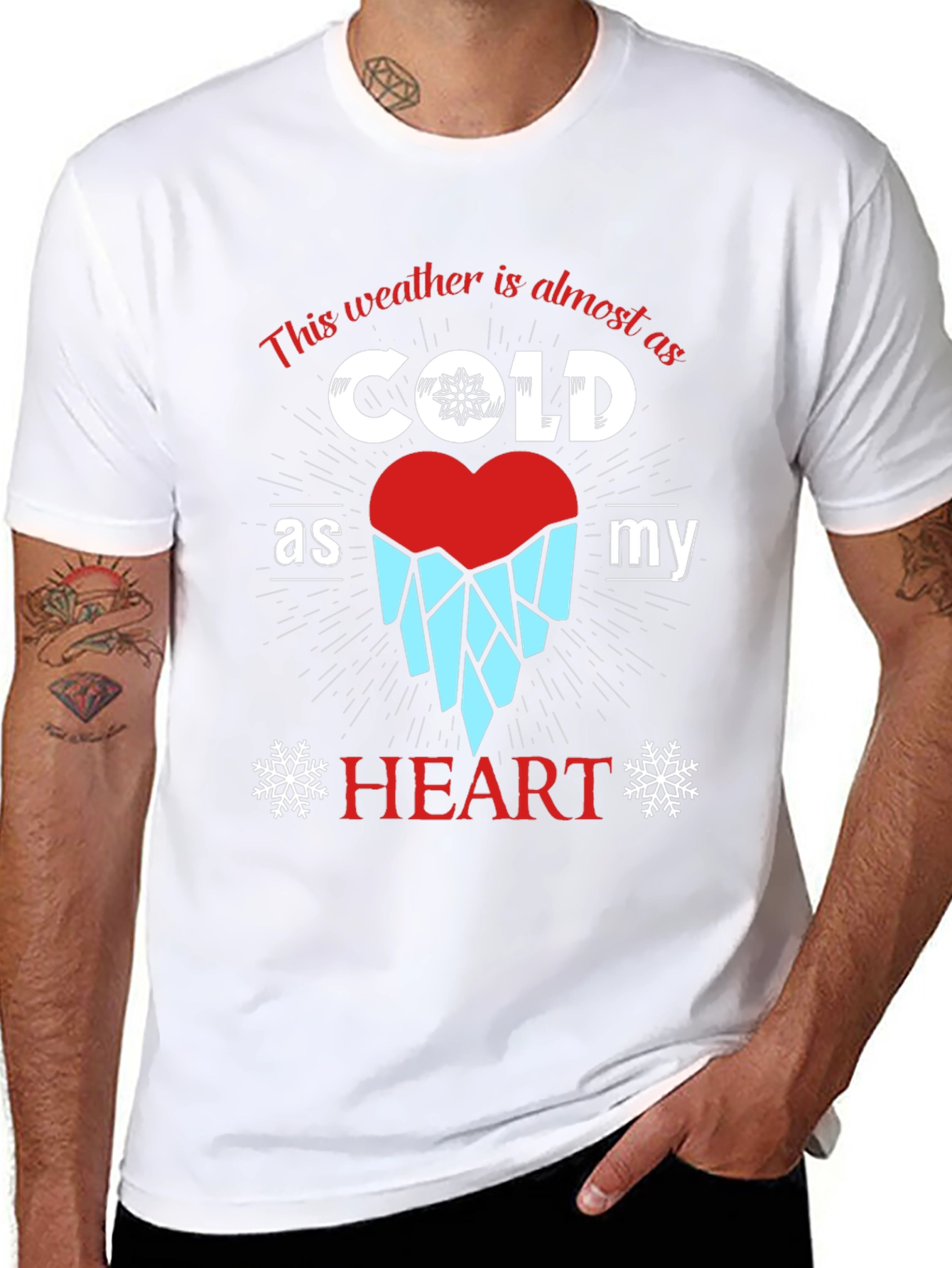 Cold Heart Graphic Tee - Unisex Holiday T-Shirt