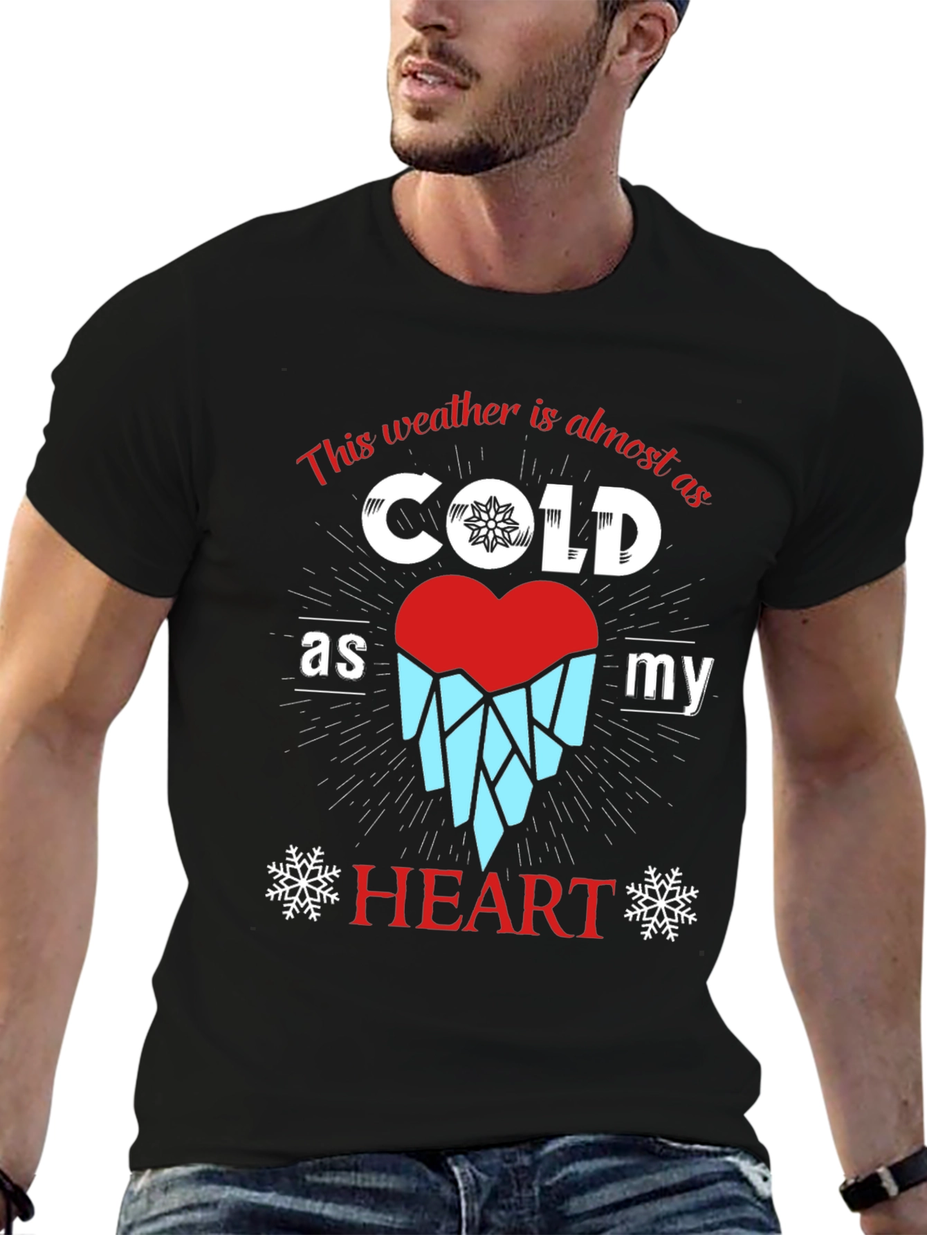 Cold Heart Graphic Tee - Unisex Holiday T-Shirt