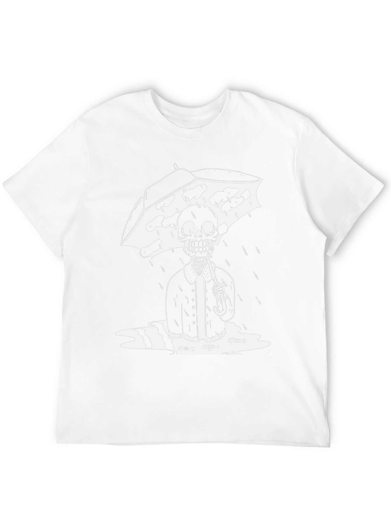 Skeleton Rain T-Shirt - Gothic Style