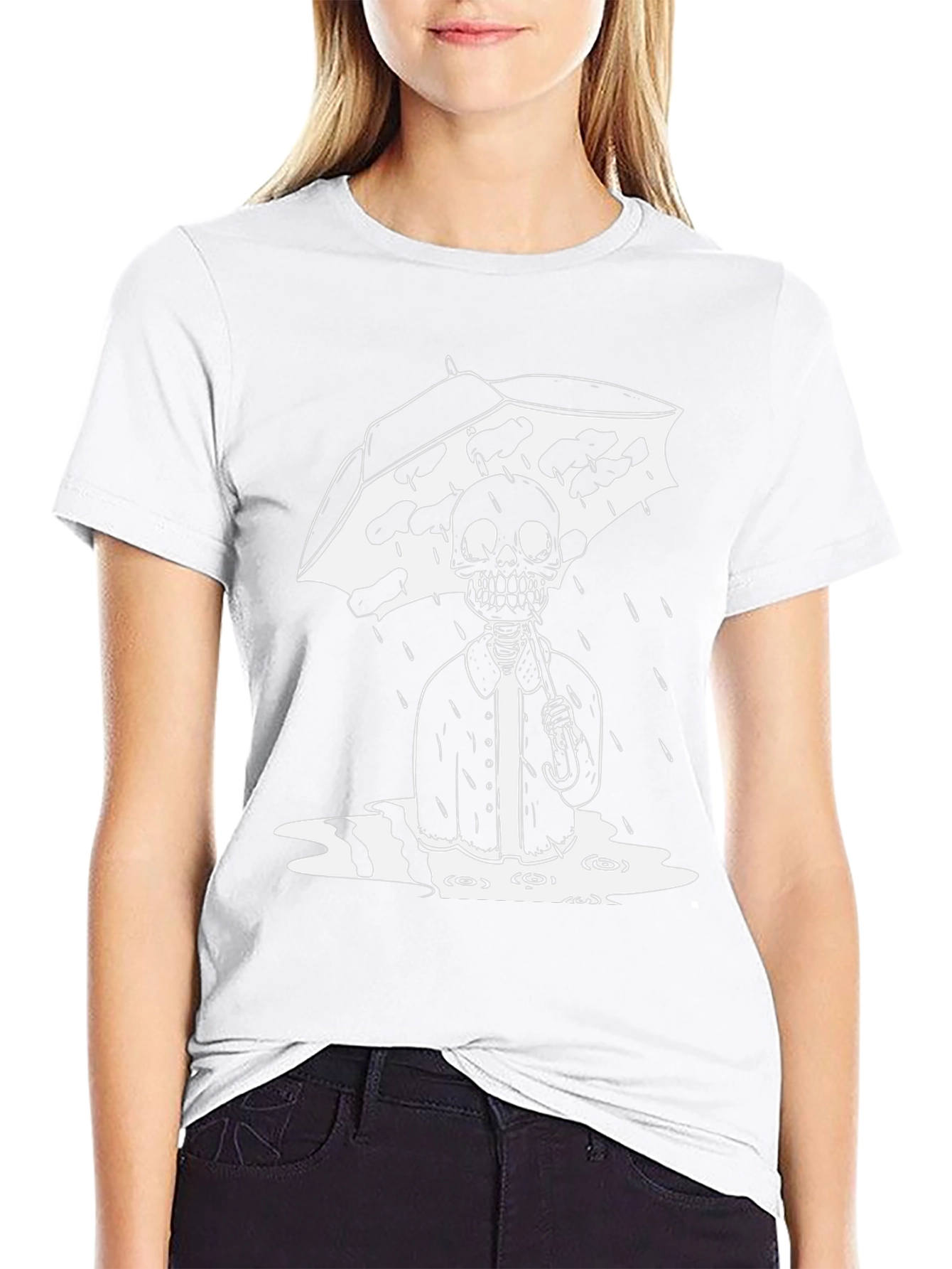 Skeleton Rain T-Shirt - Gothic Style