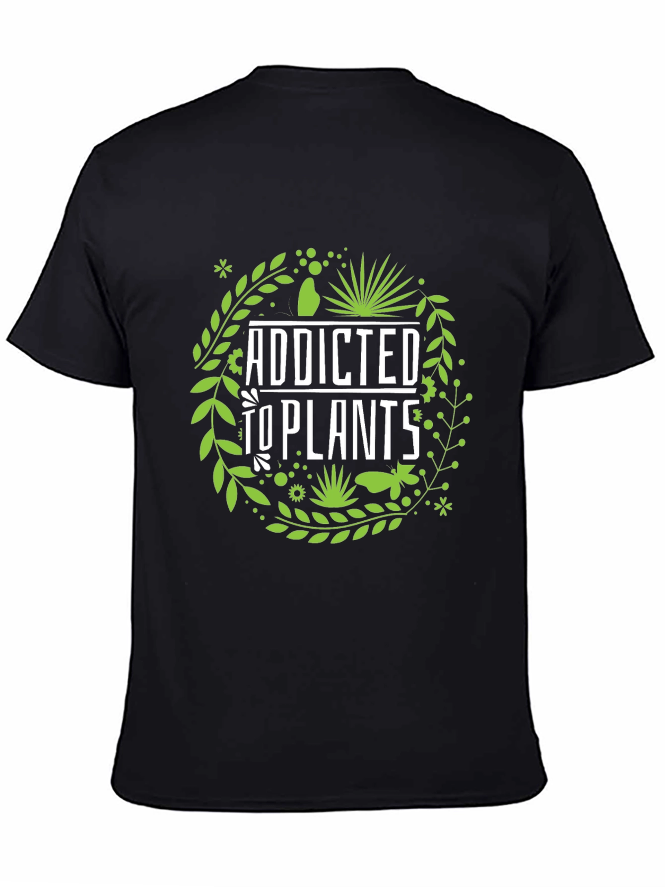 Addicted to Plants Graphic Tee - Black Cotton T-Shirt