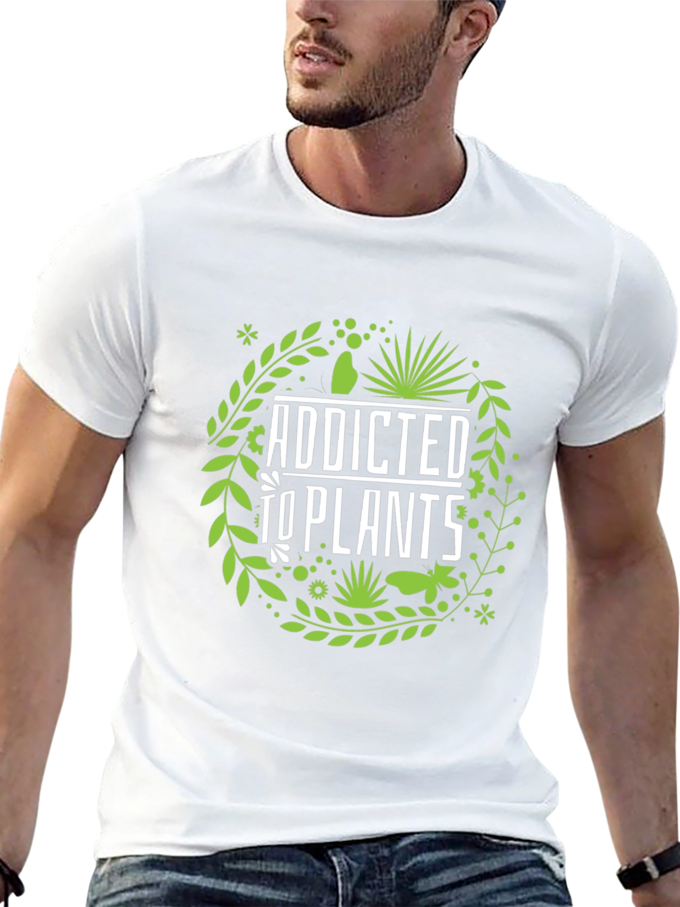 Addicted to Plants Graphic Tee - Black Cotton T-Shirt