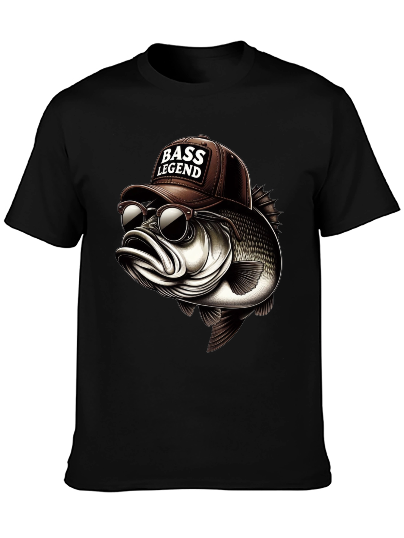 Bass Legend Graphic Tee - Cool Fishing Shirt
