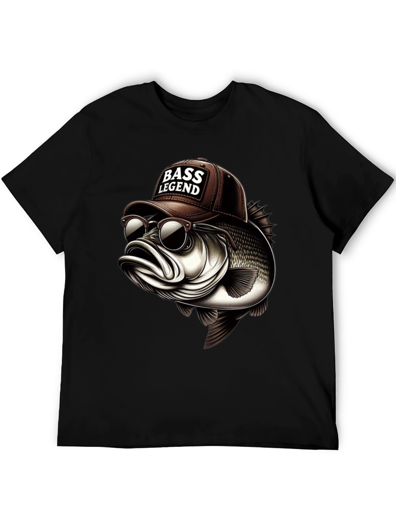 Bass Legend Graphic Tee - Cool Fishing Shirt