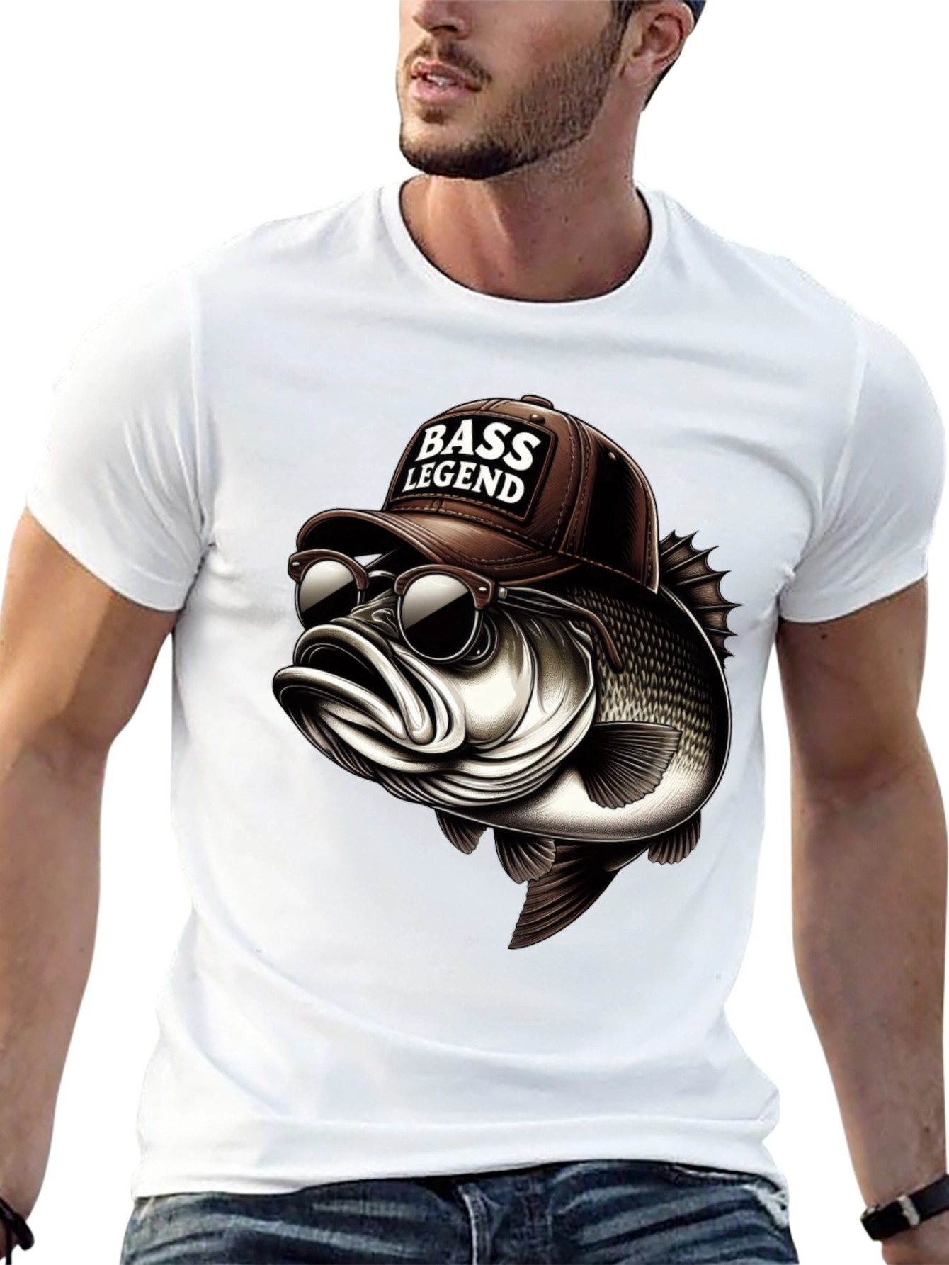 Bass Legend Graphic Tee - Cool Fishing Shirt