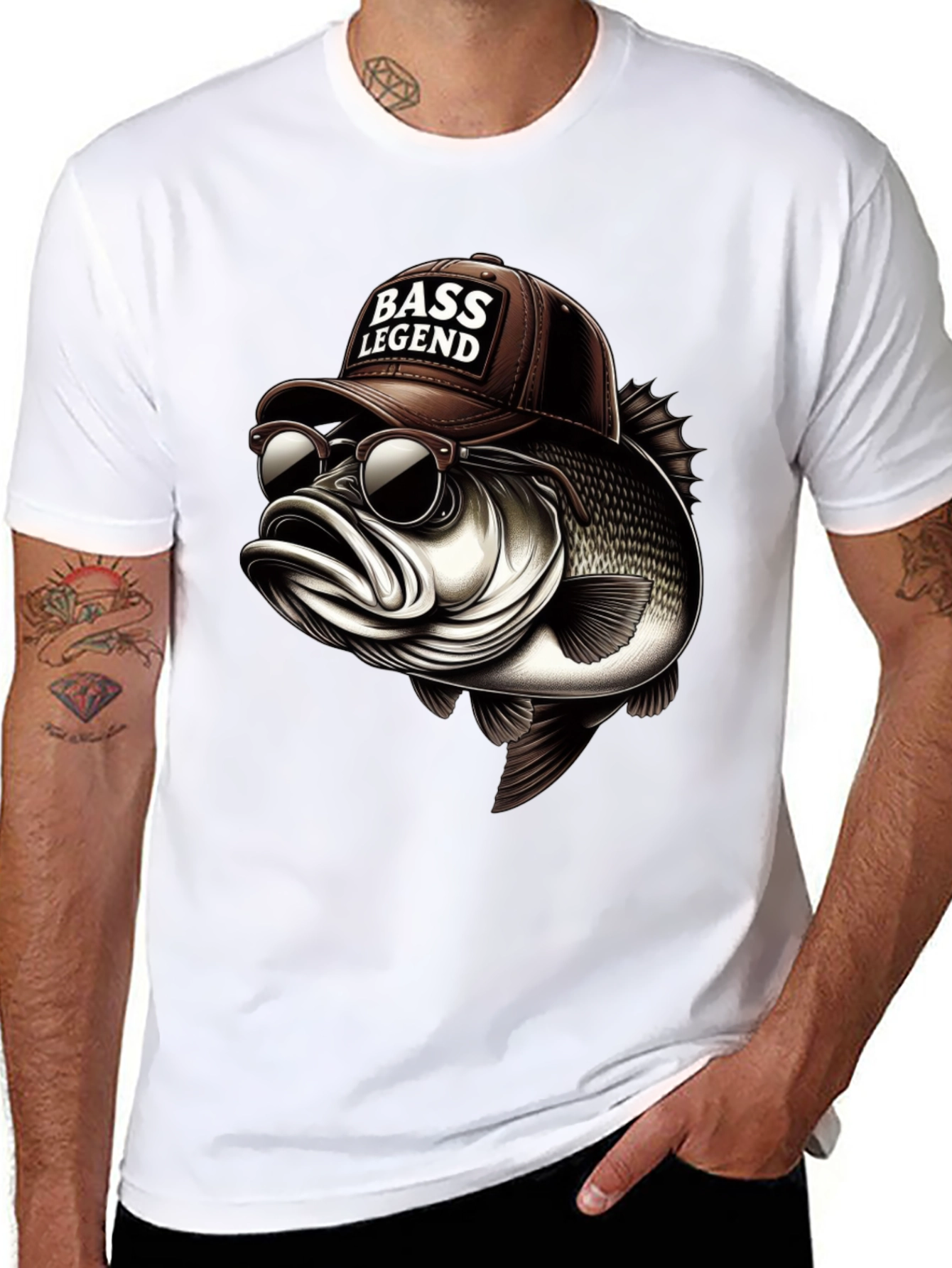 Bass Legend Graphic Tee - Cool Fishing Shirt