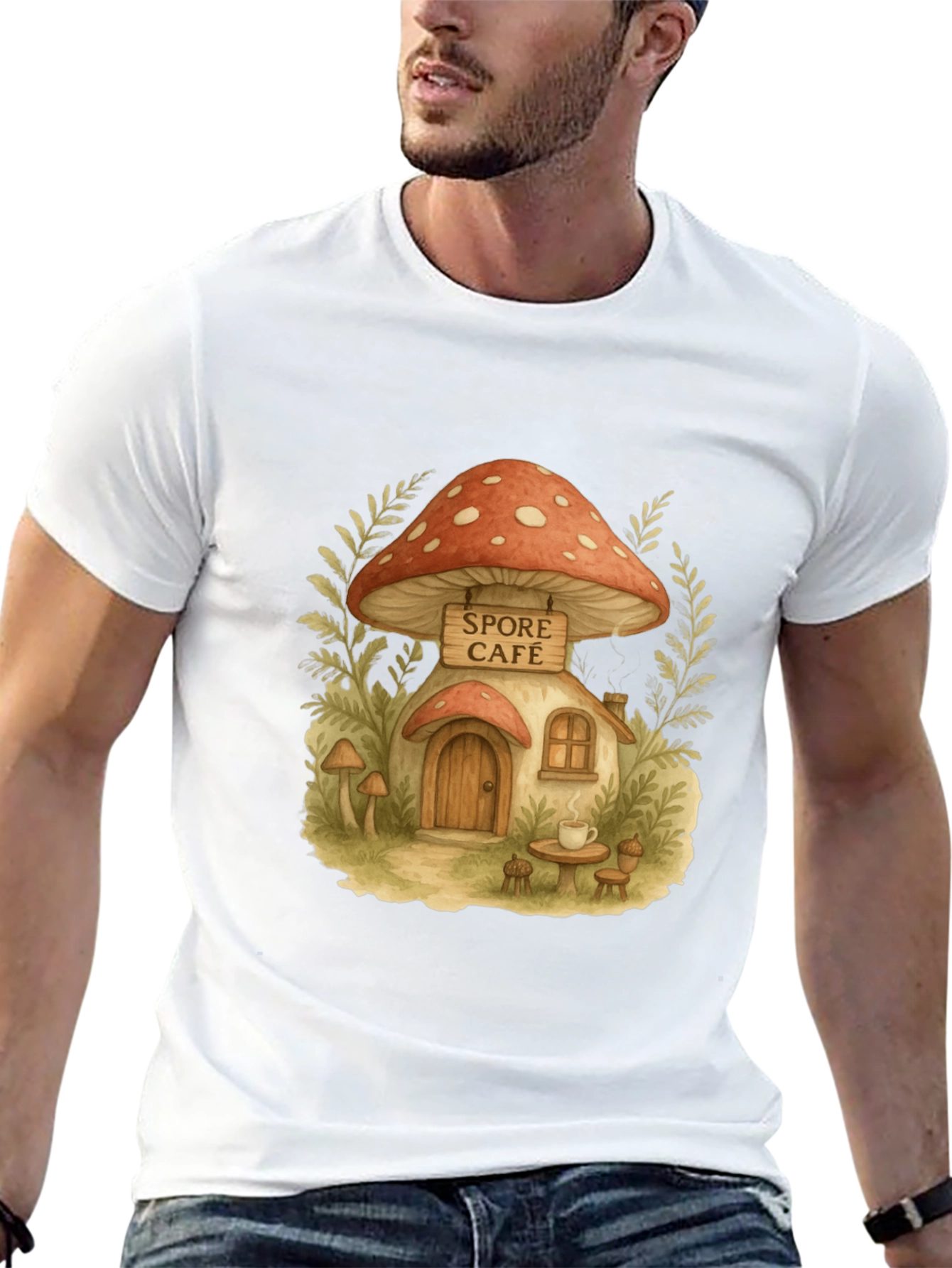Spore Cafe Mushroom House Graphic Tee