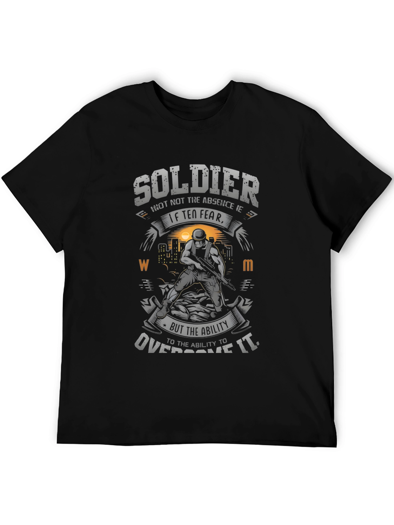 Soldier Graphic Print T-Shirt - Fear Overcome