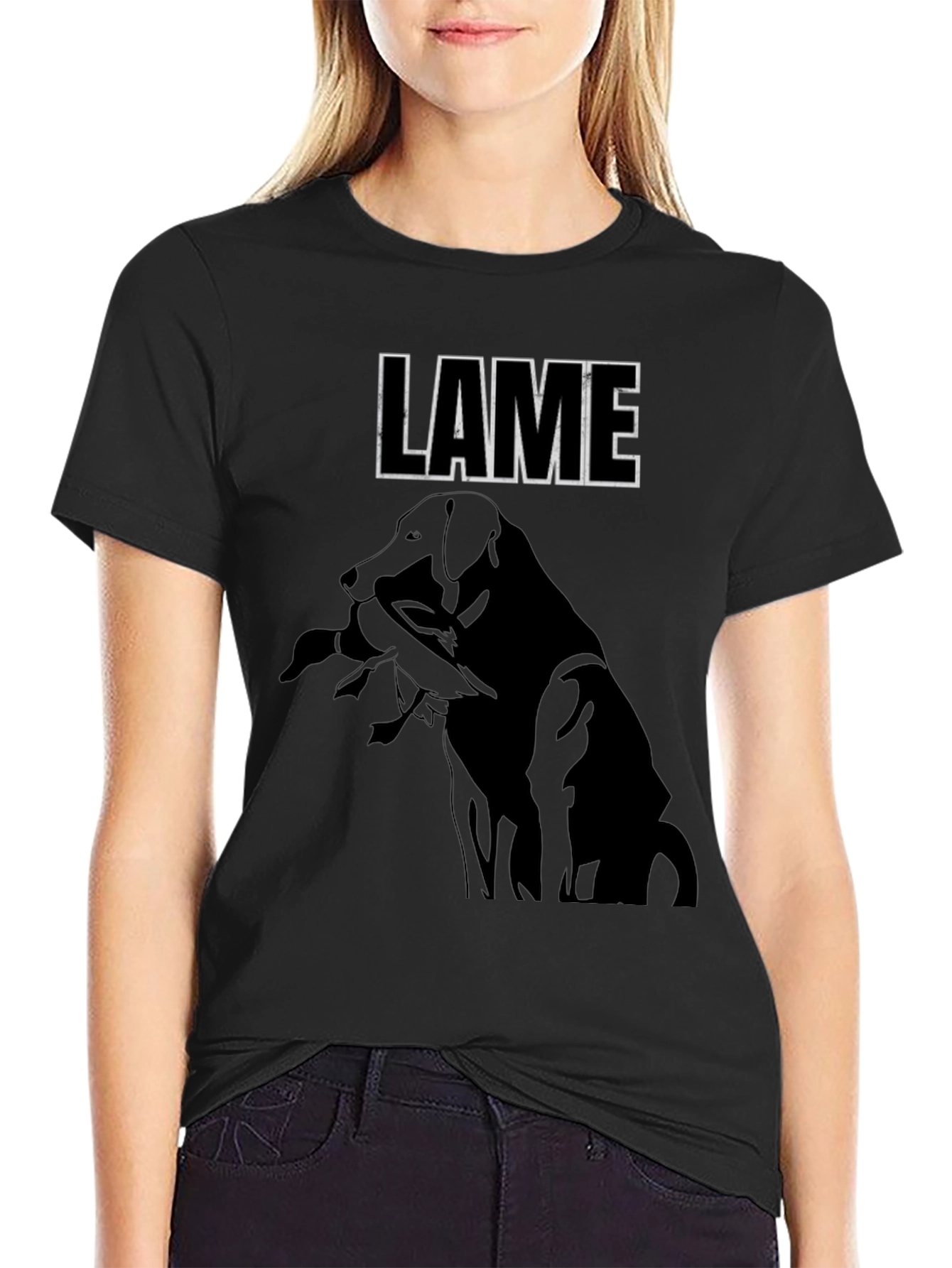 LAME Dog Graphic Black T-Shirt