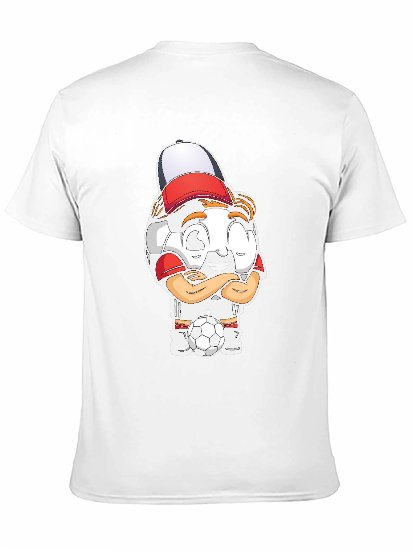Soccer Cartoon Black T-Shirt