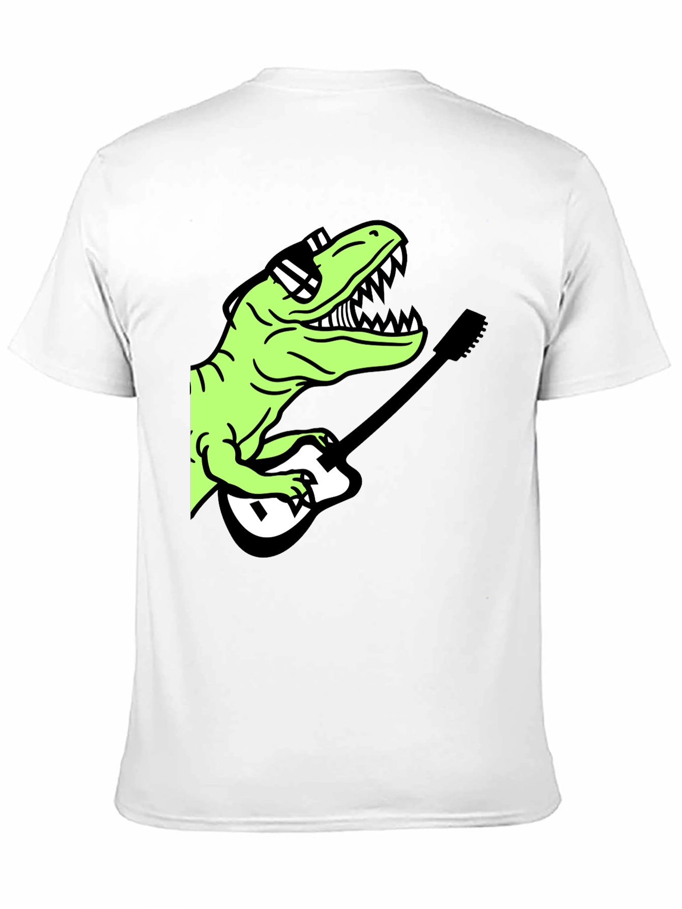 Cool Dinosaur Guitar Player Graphic T-Shirt