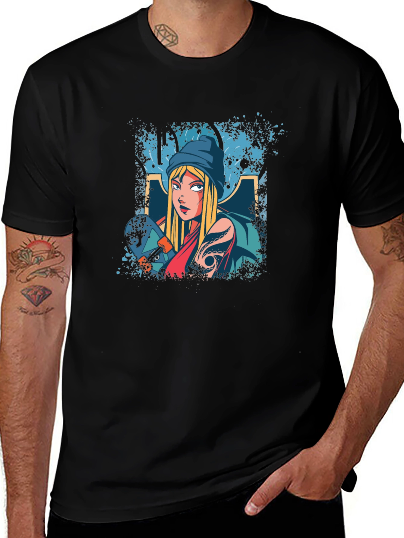 Skater Girl Graphic Tee - Cool & Casual