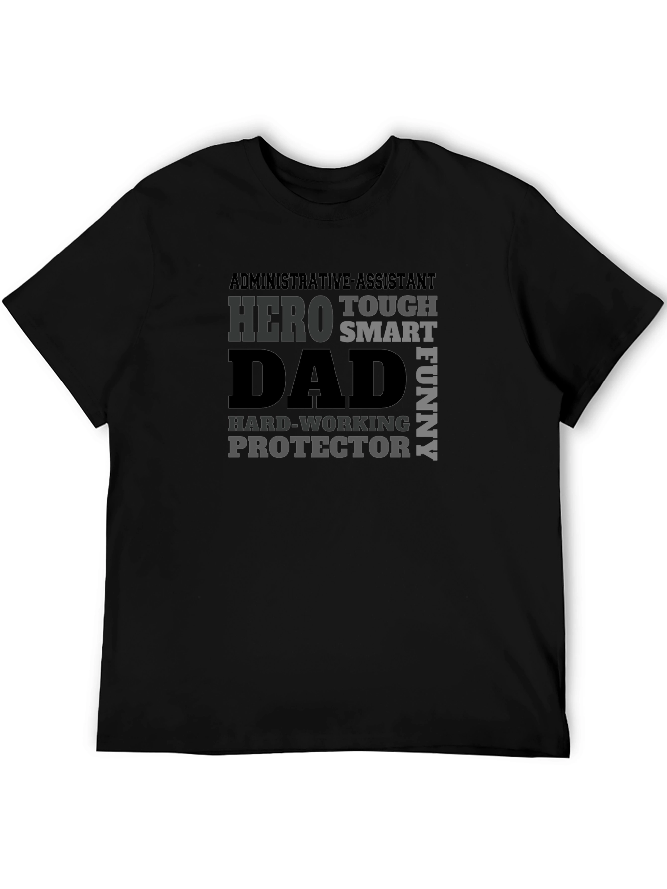 Dad Hero Graphic Print Black T-Shirt