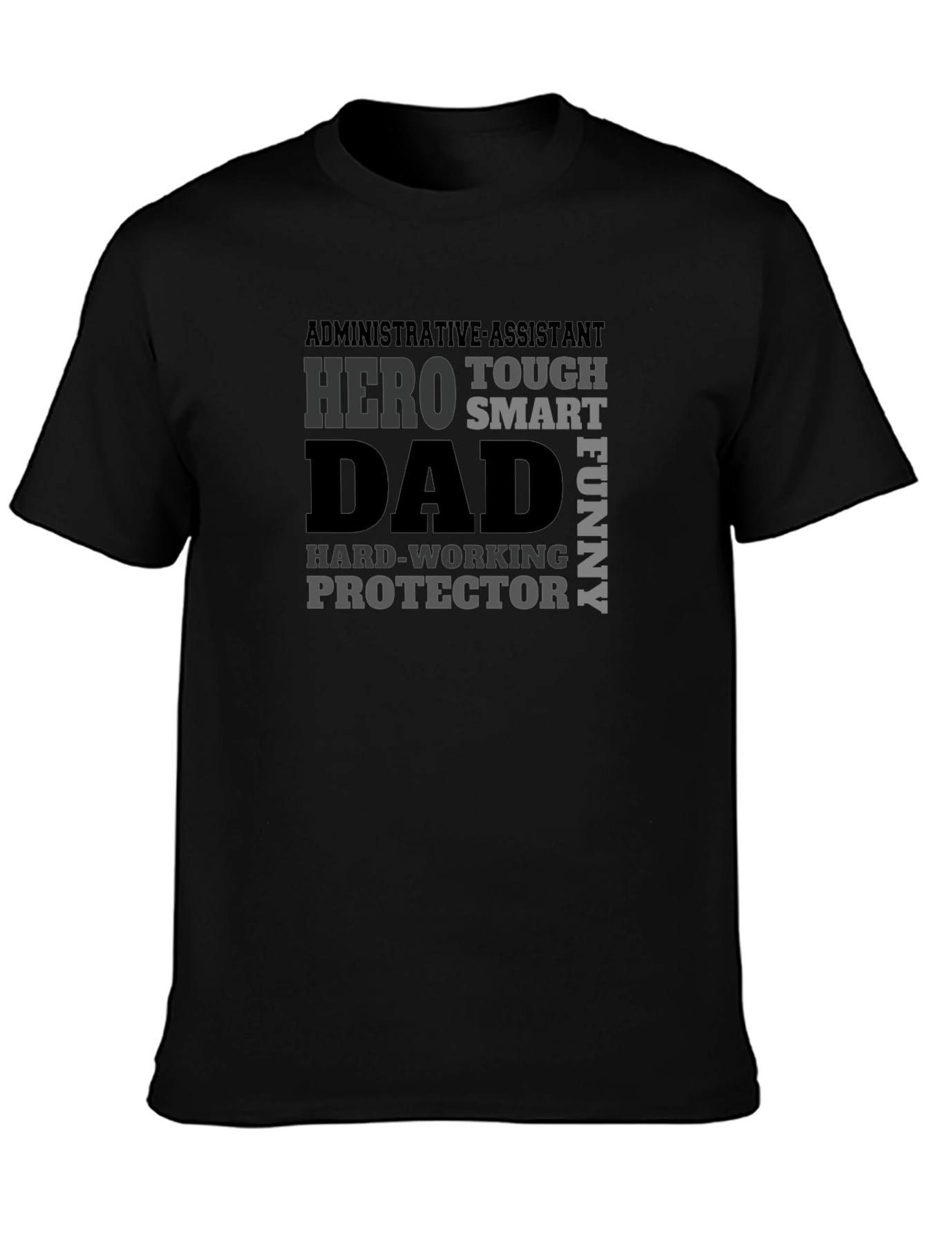 Dad Hero Graphic Print Black T-Shirt