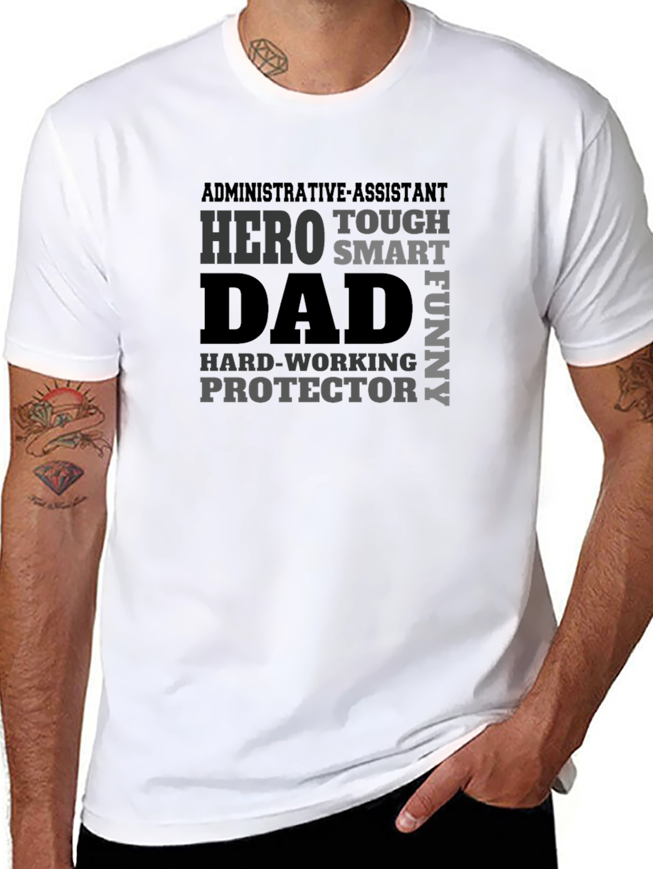 Dad Hero Graphic Print Black T-Shirt