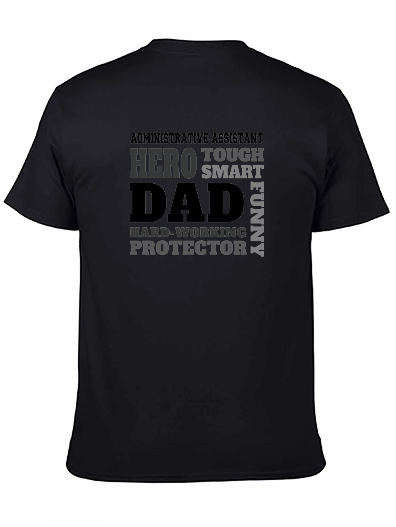 Dad Hero Graphic Print Black T-Shirt