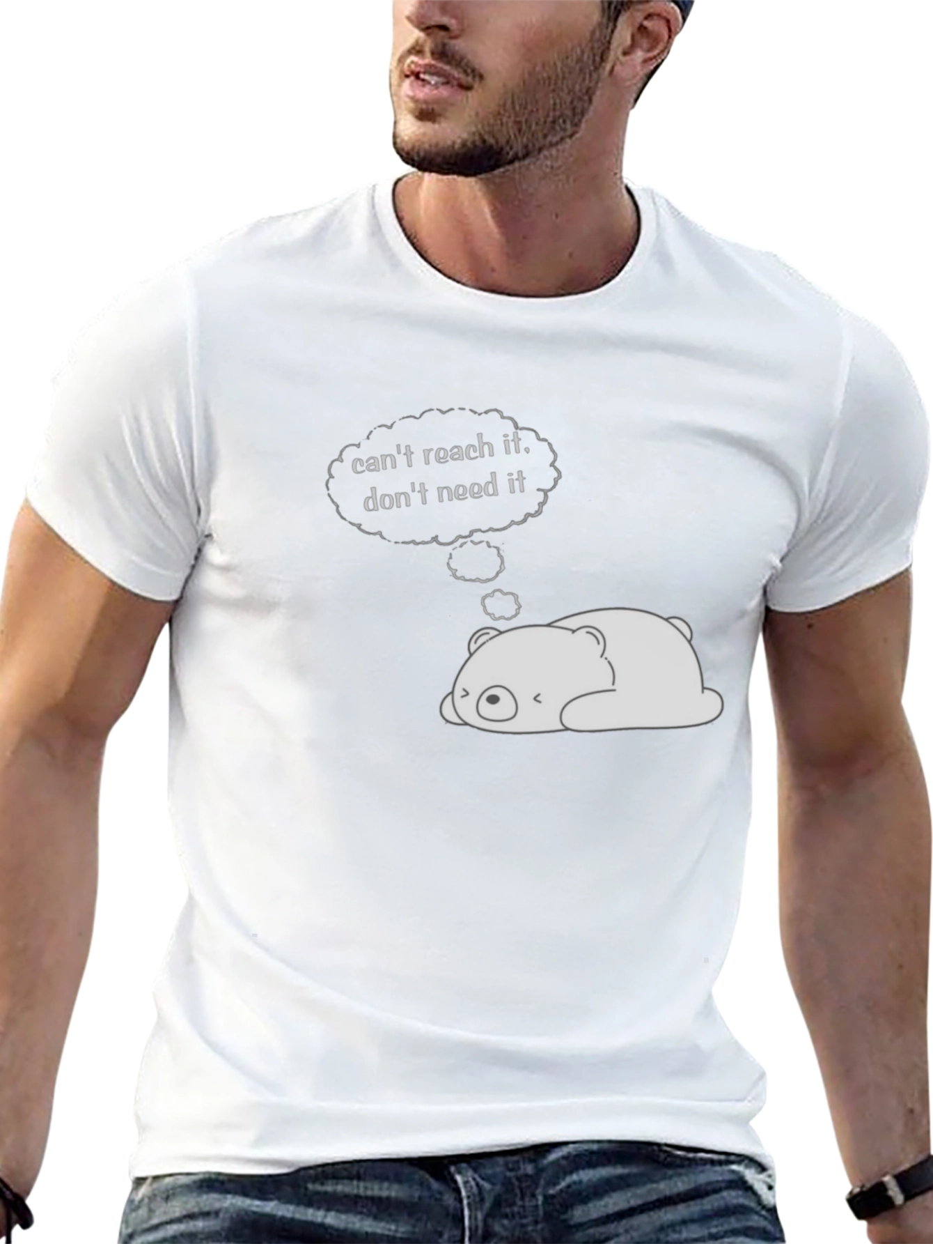 Lazy Bear Graphic Tee - Black Cotton Comfort