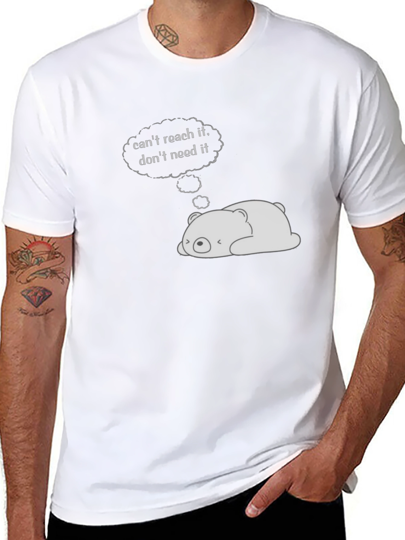 Lazy Bear Graphic Tee - Black Cotton Comfort