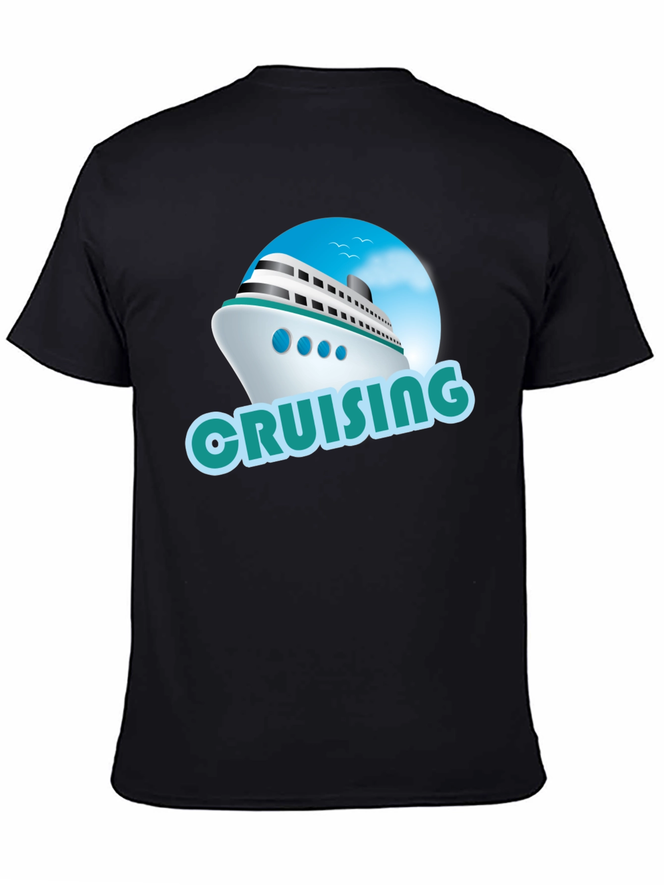 Cruising Ship Graphic T-Shirt - Black