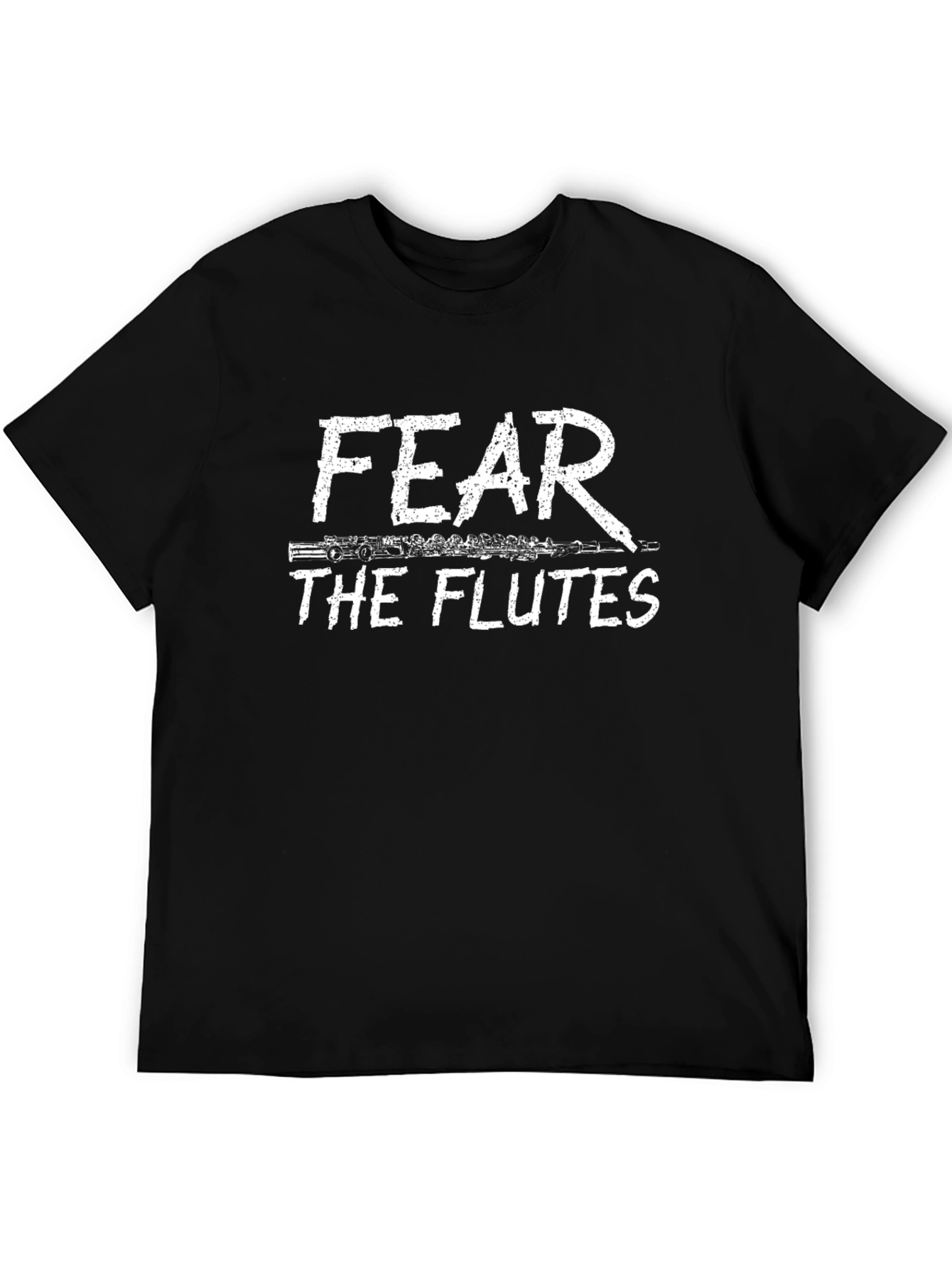 Fear The Flutes Graphic Tee - Black Cotton T-Shirt