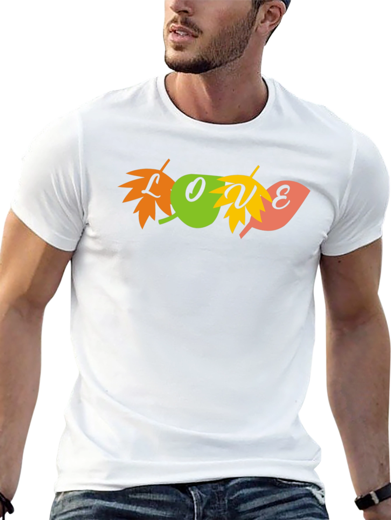Autumn Love Leaf Graphic Tee