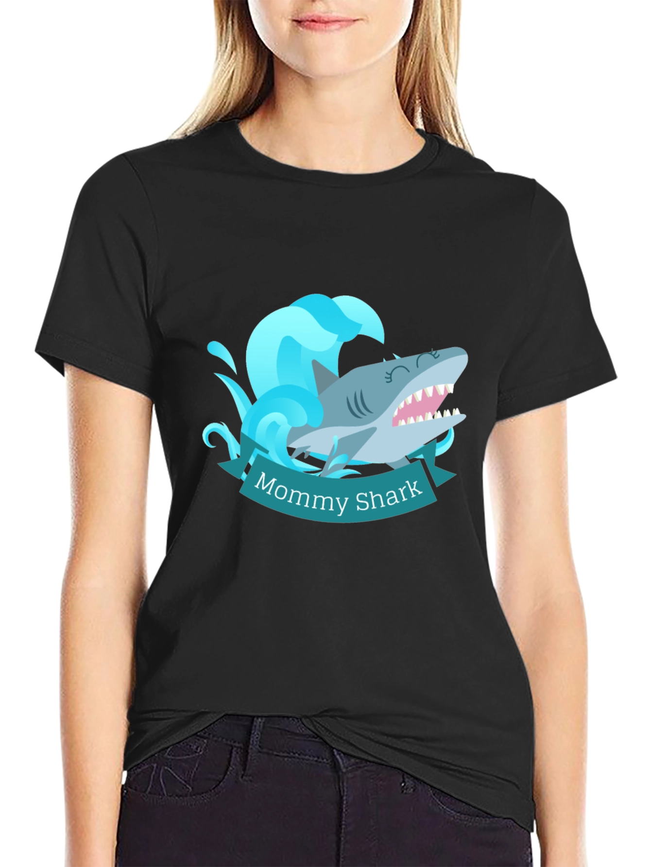 Mommy Shark T-Shirt - Cute Cartoon Ocean Tee