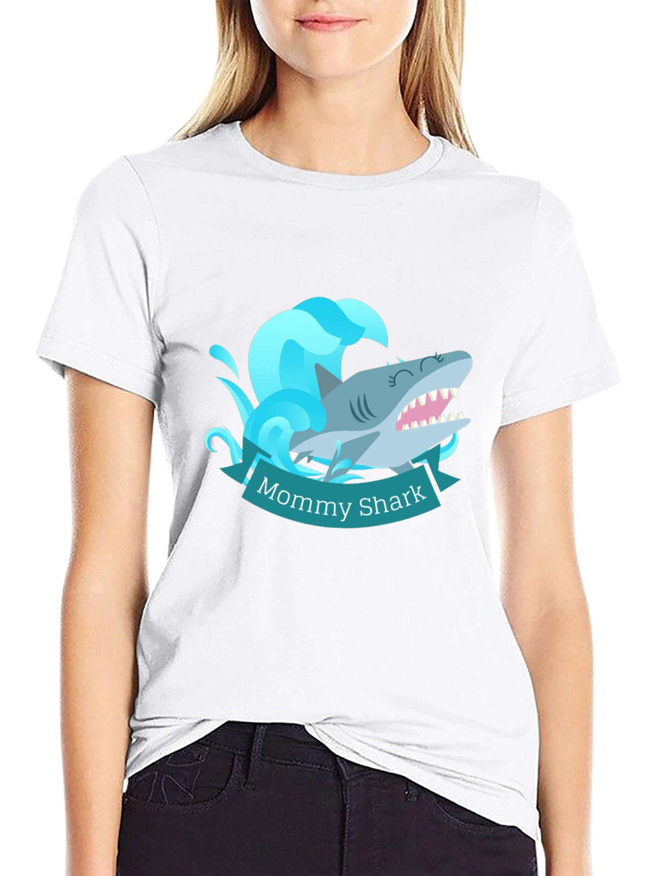 Mommy Shark T-Shirt - Cute Cartoon Ocean Tee