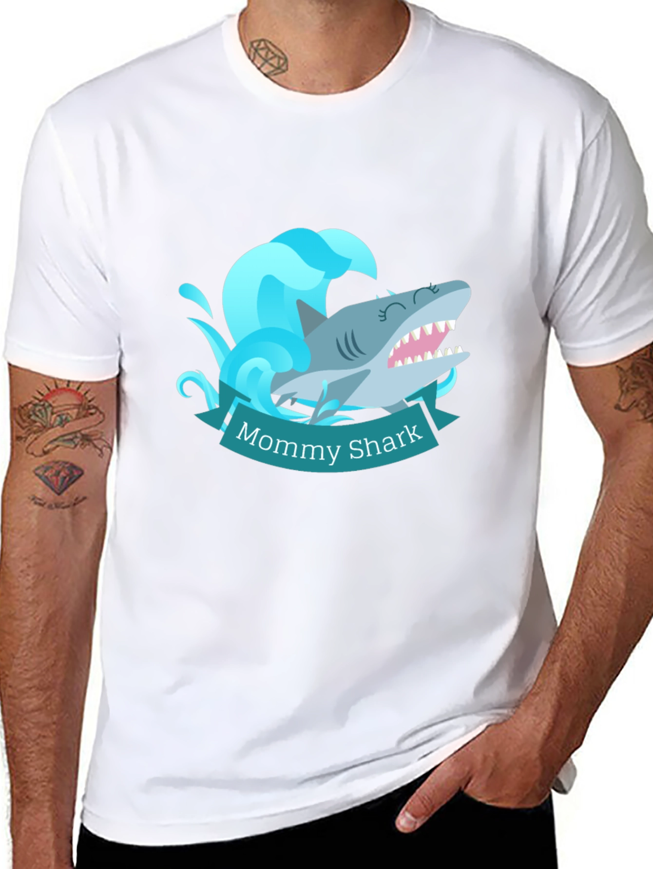 Mommy Shark T-Shirt - Cute Cartoon Ocean Tee