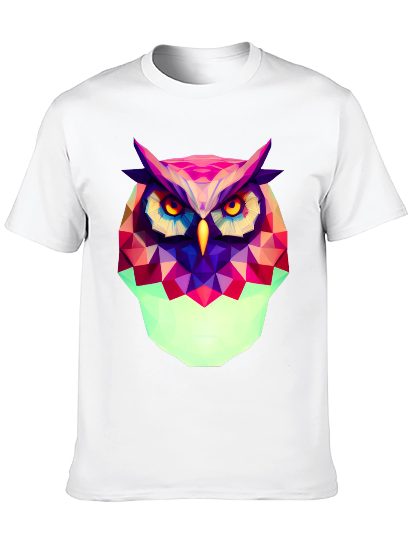Geometric Owl Graphic Tee - Modern Art Style