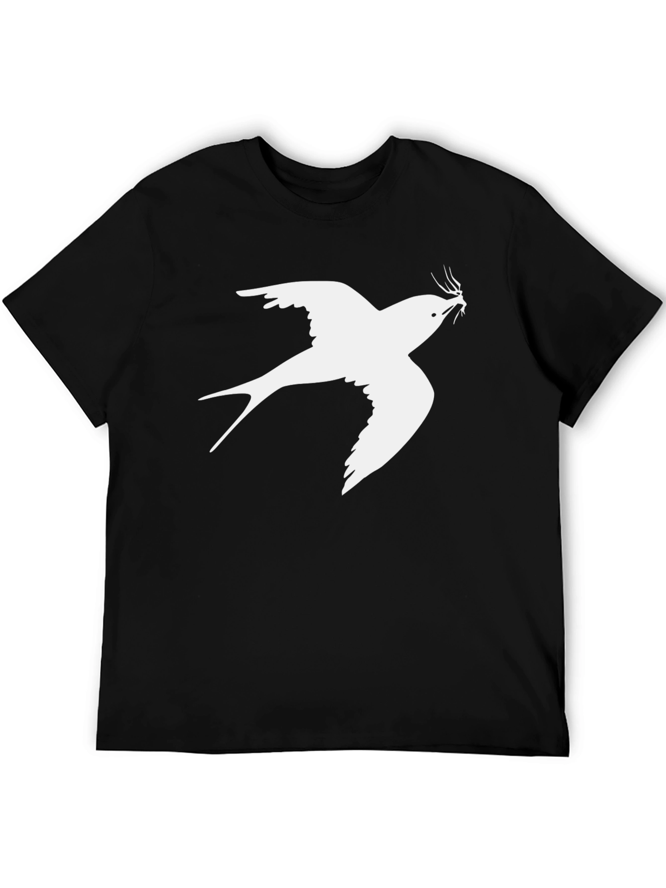 Swallow Print Mens Black T-Shirt