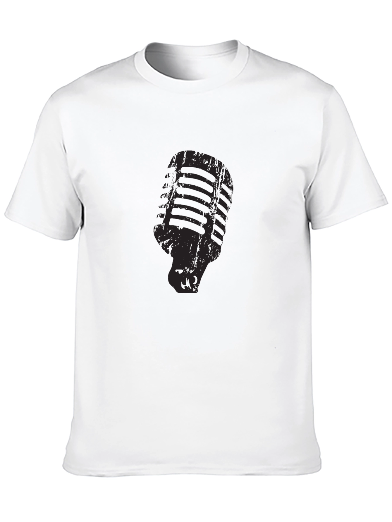 Retro Microphone Graphic Black T-Shirt